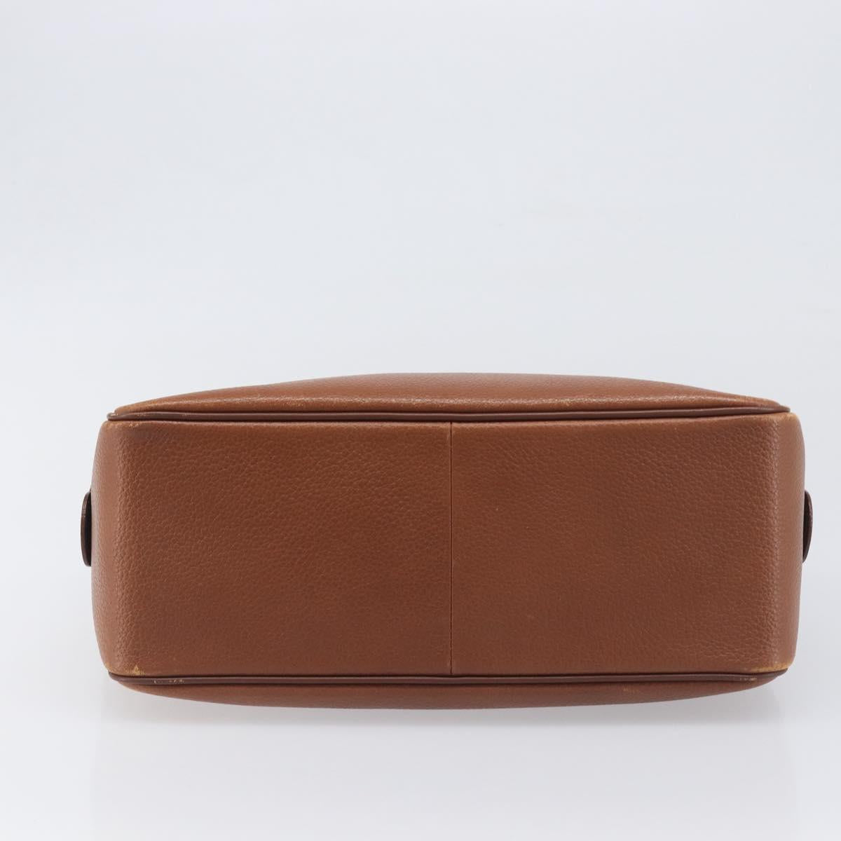 Burberrys Hand Bag Leather Brown Gold Tone Auth ep15667