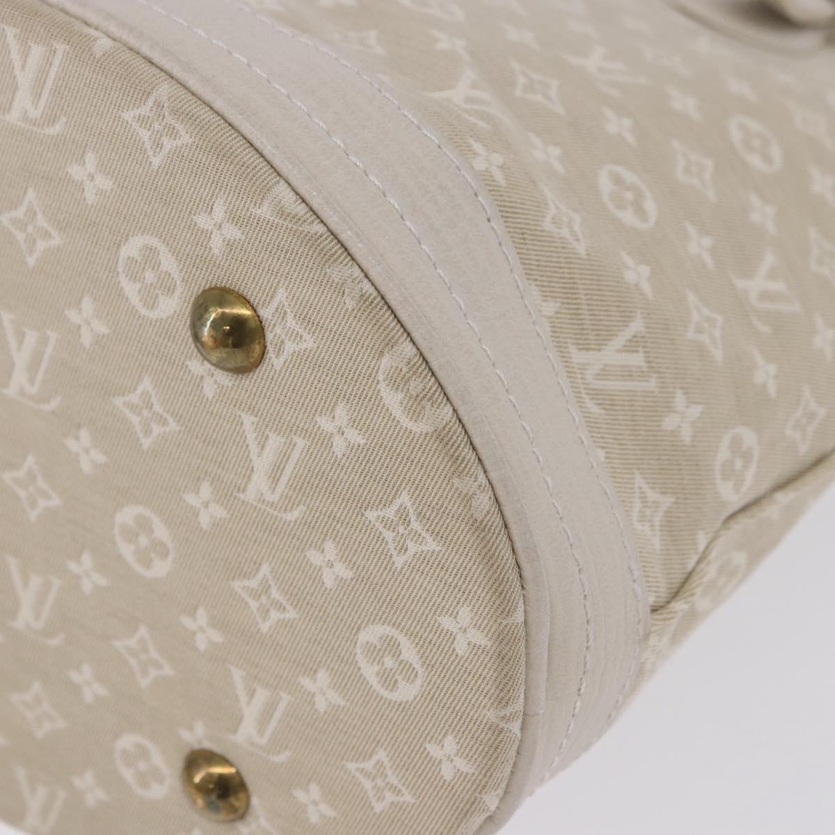 LOUIS VUITTON Monogram Mini Lin Bucket PM Bag White Dunne M95316 Auth ep15674V