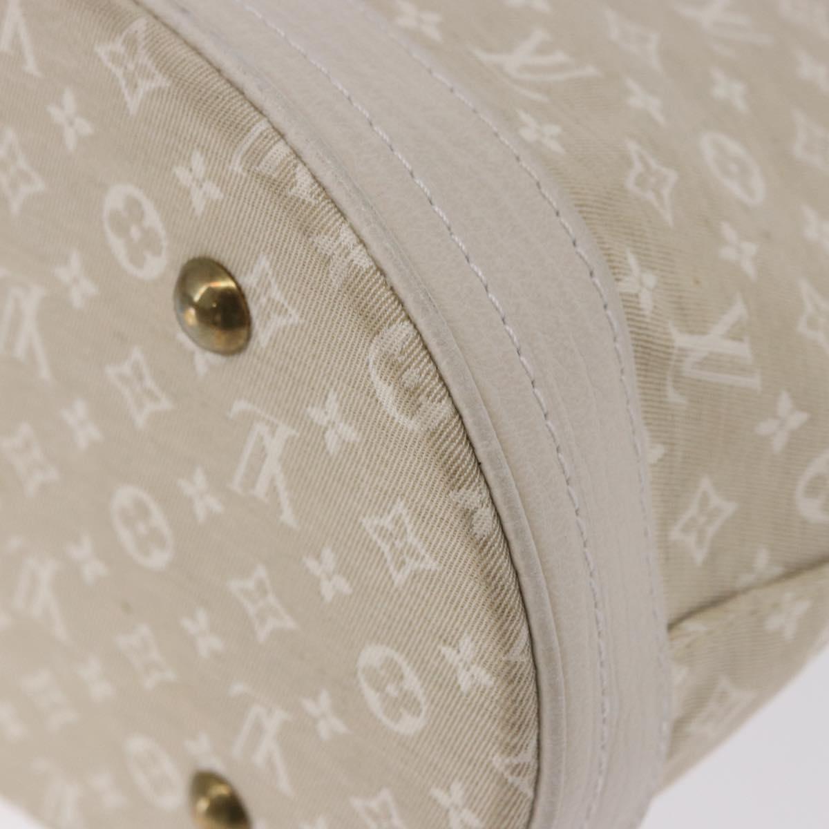 LOUIS VUITTON Monogram Mini Lin Bucket PM Bag White Dunne M95316 Auth ep15674V