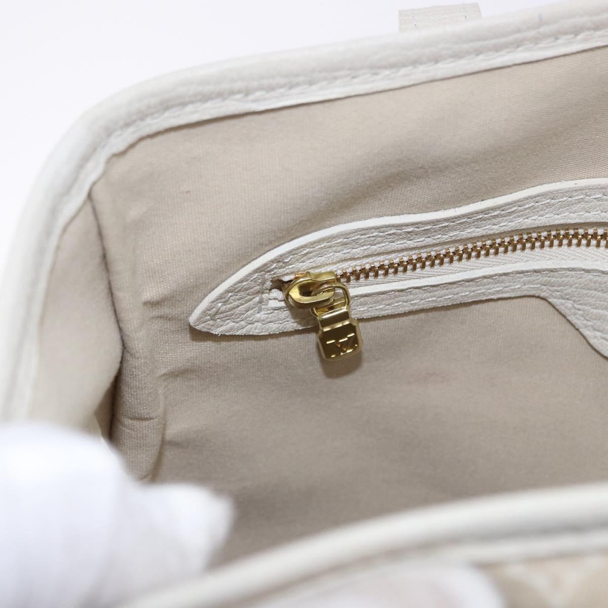 LOUIS VUITTON Monogram Mini Lin Bucket PM Bag White Dunne M95316 Auth ep15674V