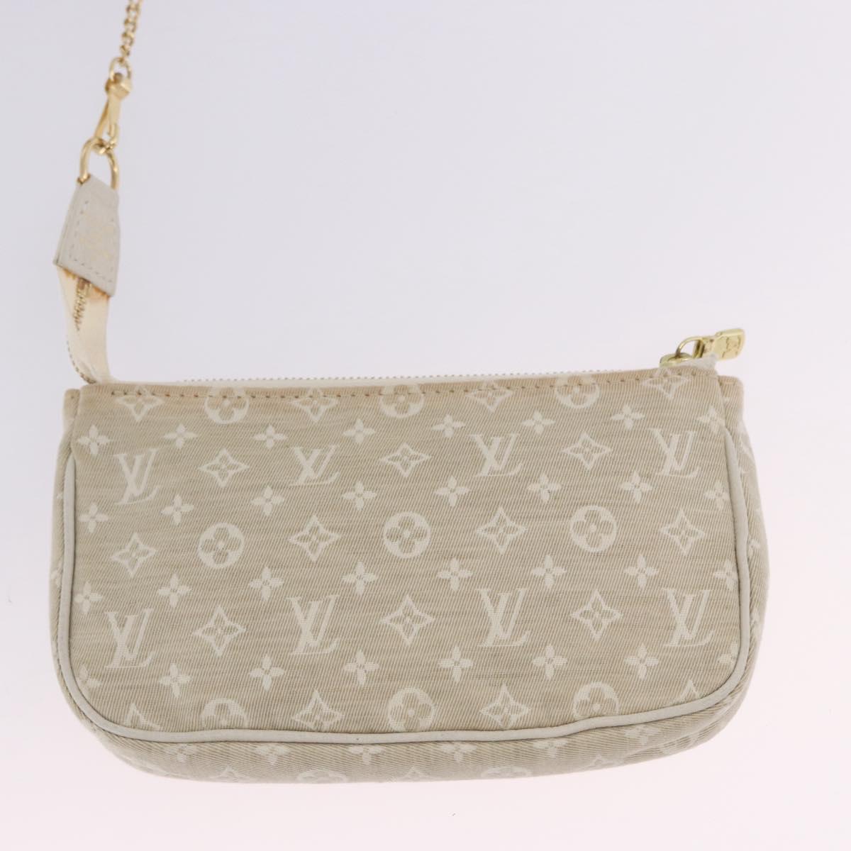 LOUIS VUITTON Monogram Mini Lin Bucket PM Bag White Dunne M95316 Auth ep15674V