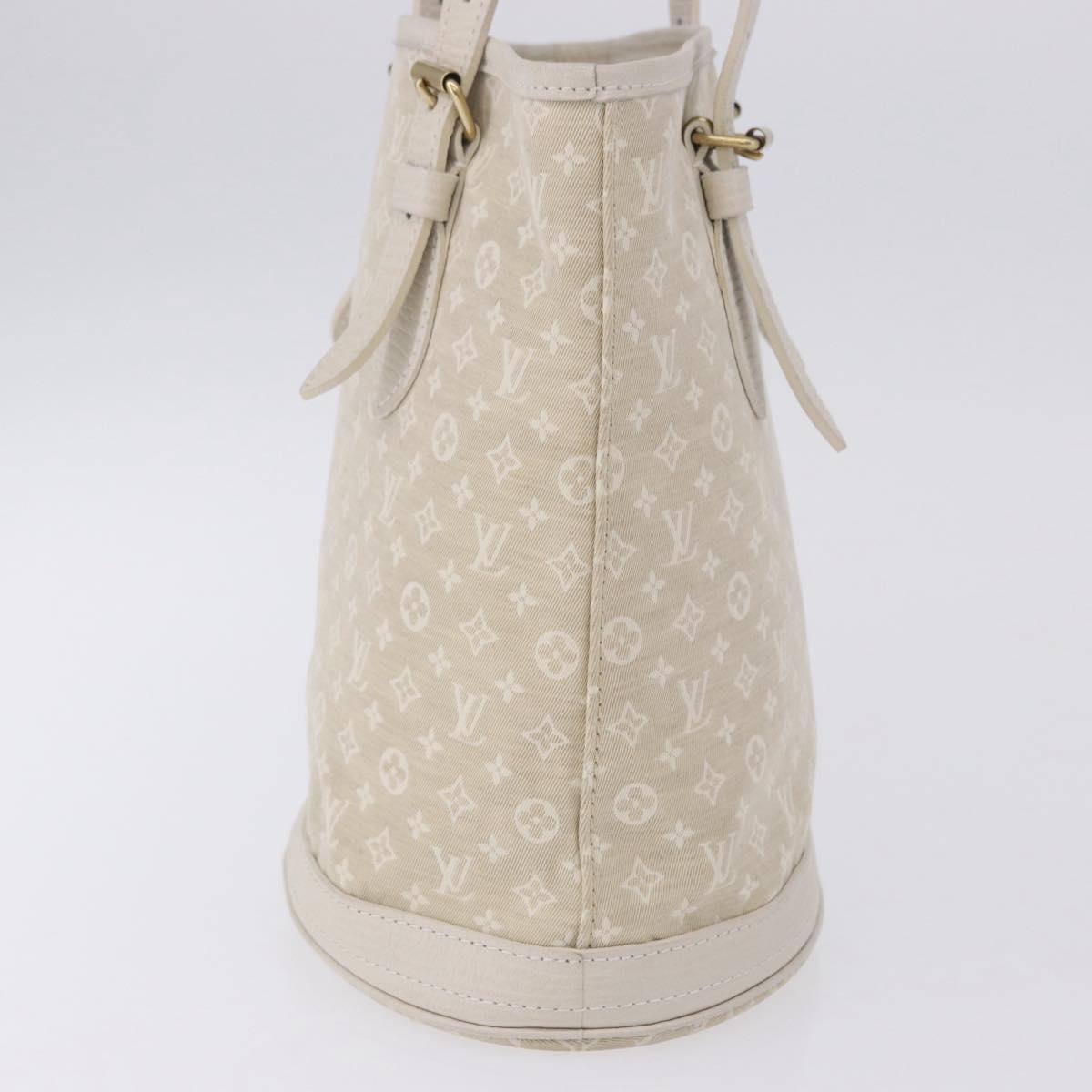 LOUIS VUITTON Monogram Mini Lin Bucket PM Bag White Dunne M95316 Auth ep15674V