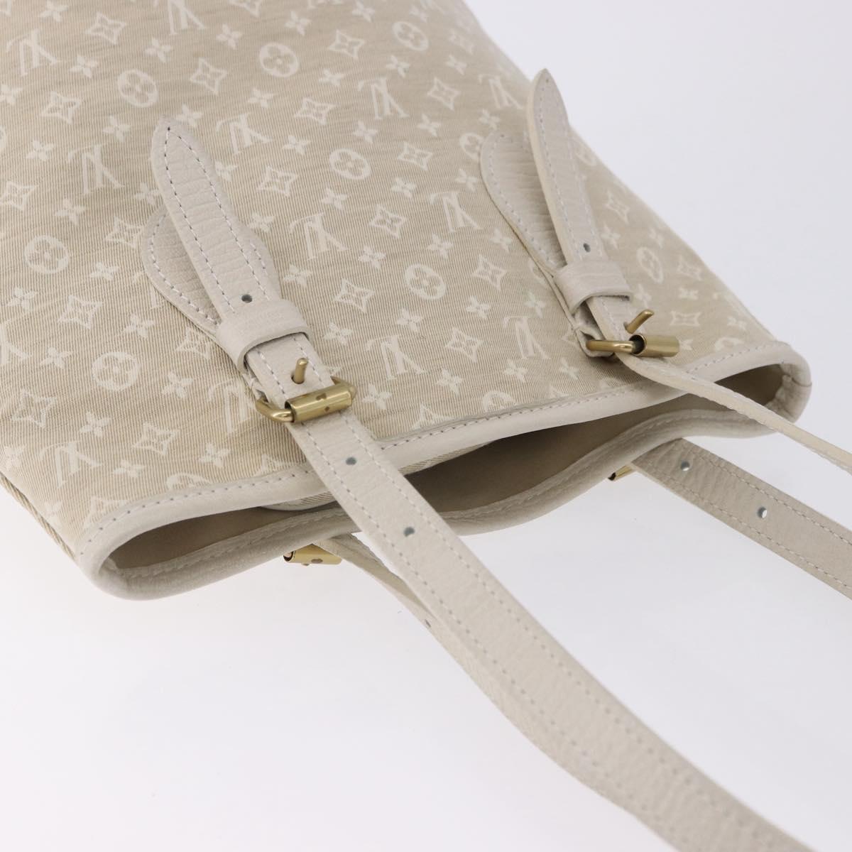 LOUIS VUITTON Monogram Mini Lin Bucket PM Bag White Dunne M95316 Auth ep15674V