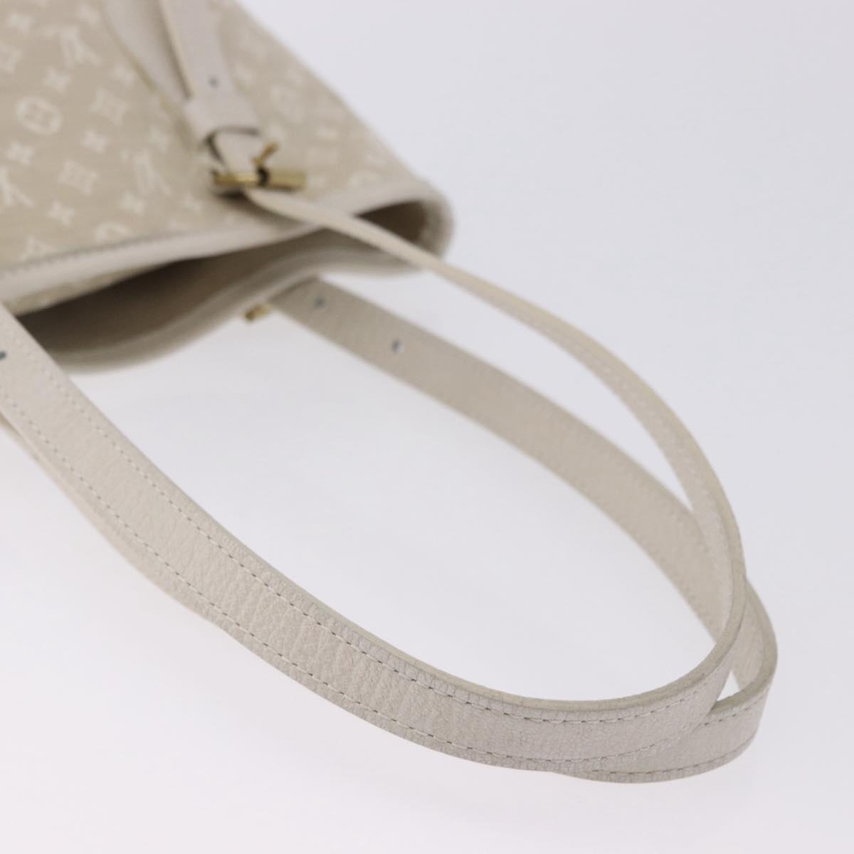LOUIS VUITTON Monogram Mini Lin Bucket PM Bag White Dunne M95316 Auth ep15674V