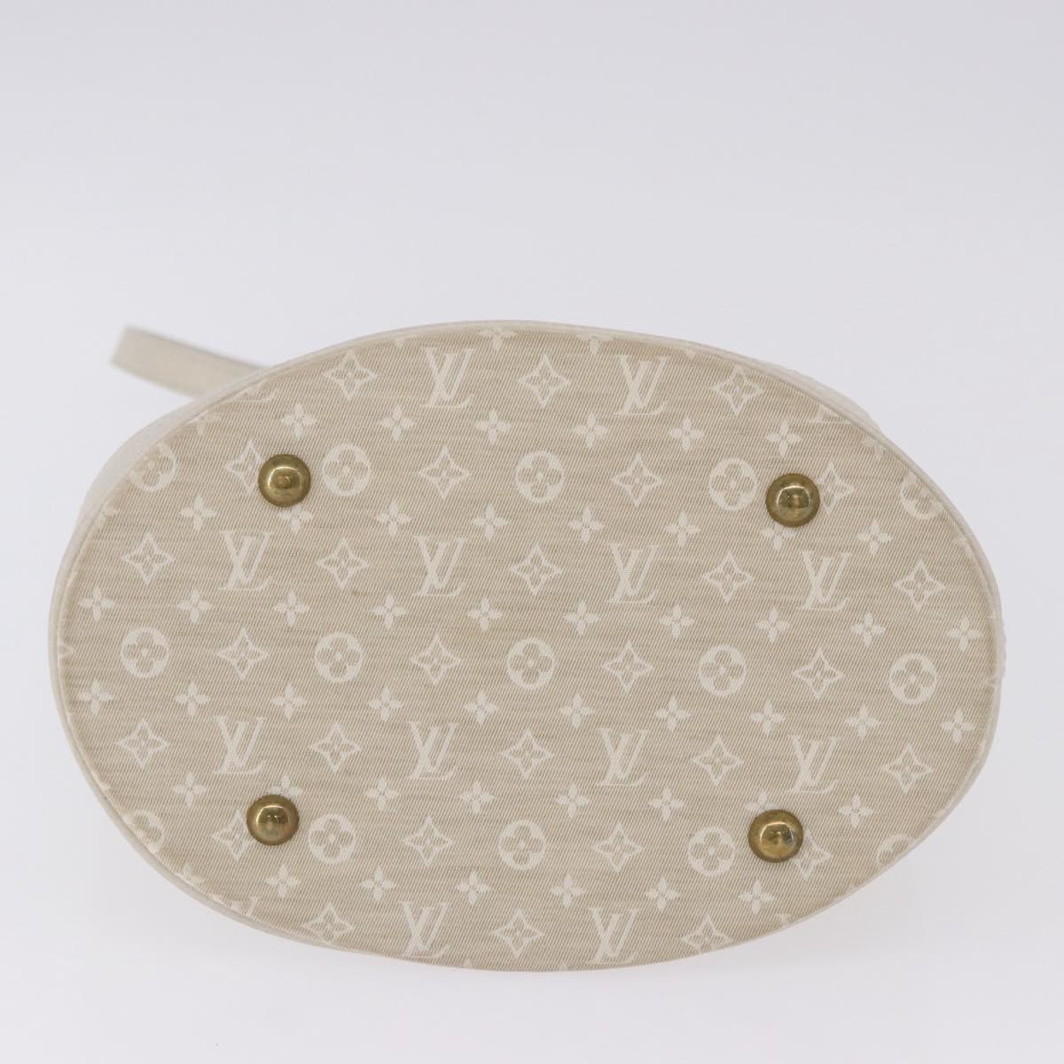 LOUIS VUITTON Monogram Mini Lin Bucket PM Bag White Dunne M95316 Auth ep15674V