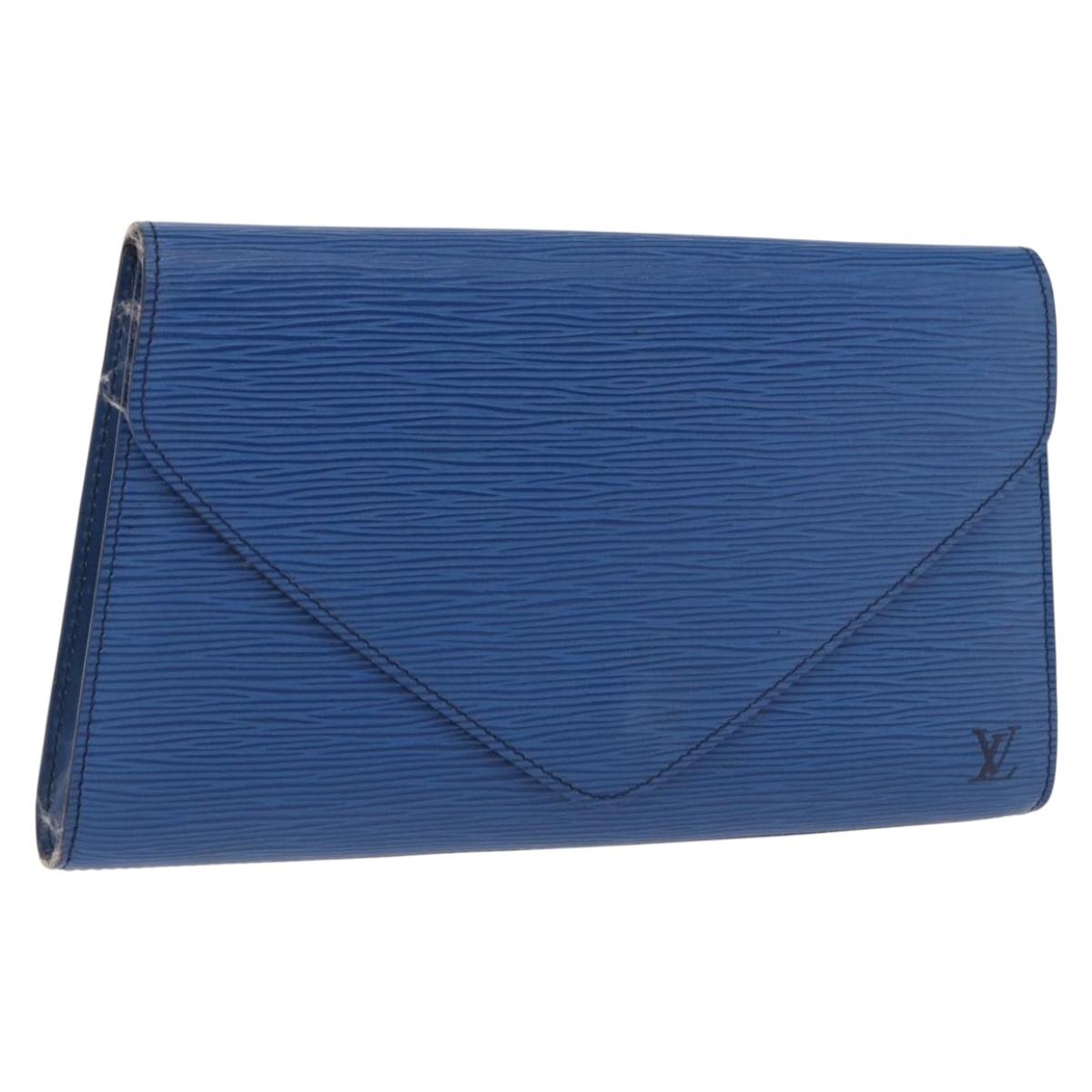 LOUIS VUITTON Epi Art Deco Clutch Bag Blue M52635 LV Auth ep15676
