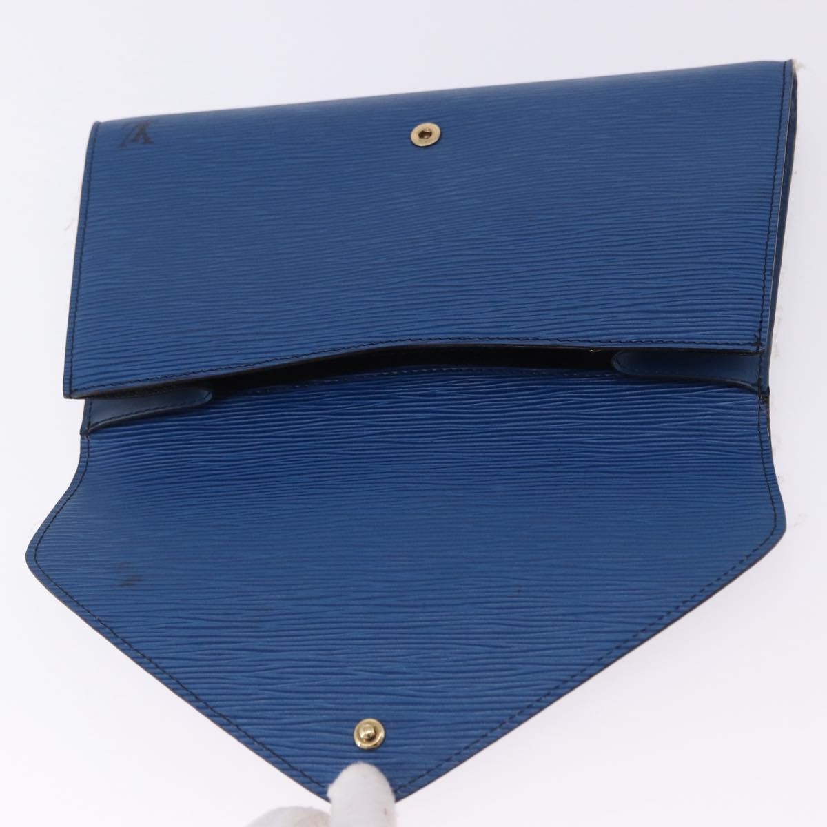 LOUIS VUITTON Epi Art Deco Clutch Bag Blue M52635 LV Auth ep15676