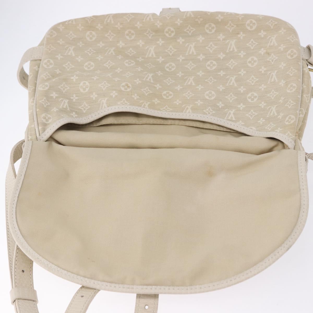 LOUIS VUITTON Monogram Mini Lin Saumur 30 Bag Ivory Dunne M95314 LV Auth ep15678