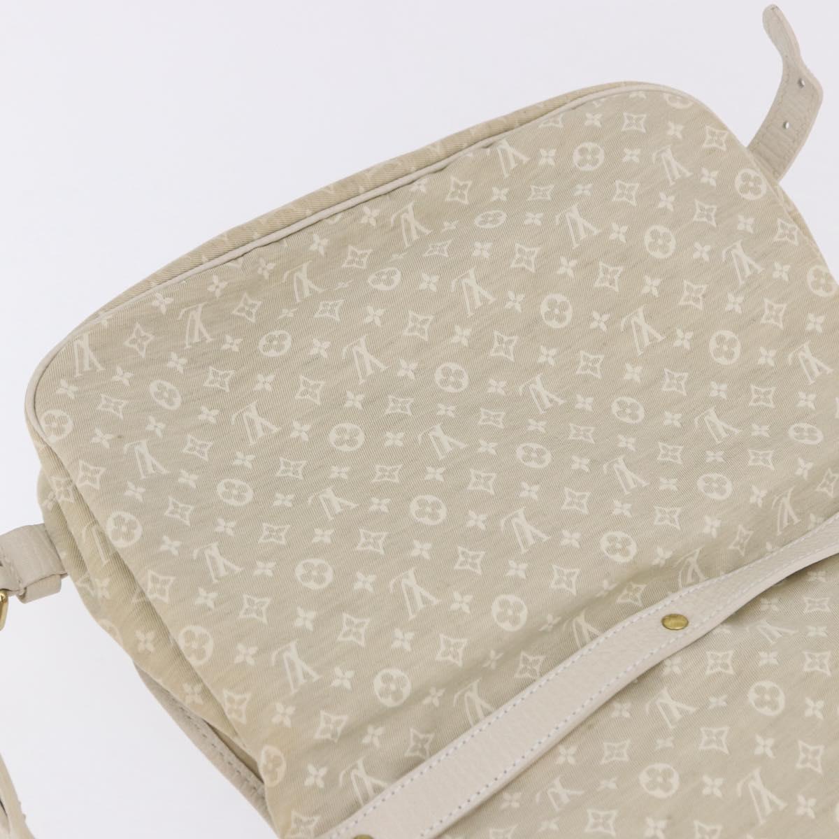 LOUIS VUITTON Monogram Mini Lin Saumur 30 Bag Ivory Dunne M95314 LV Auth ep15678