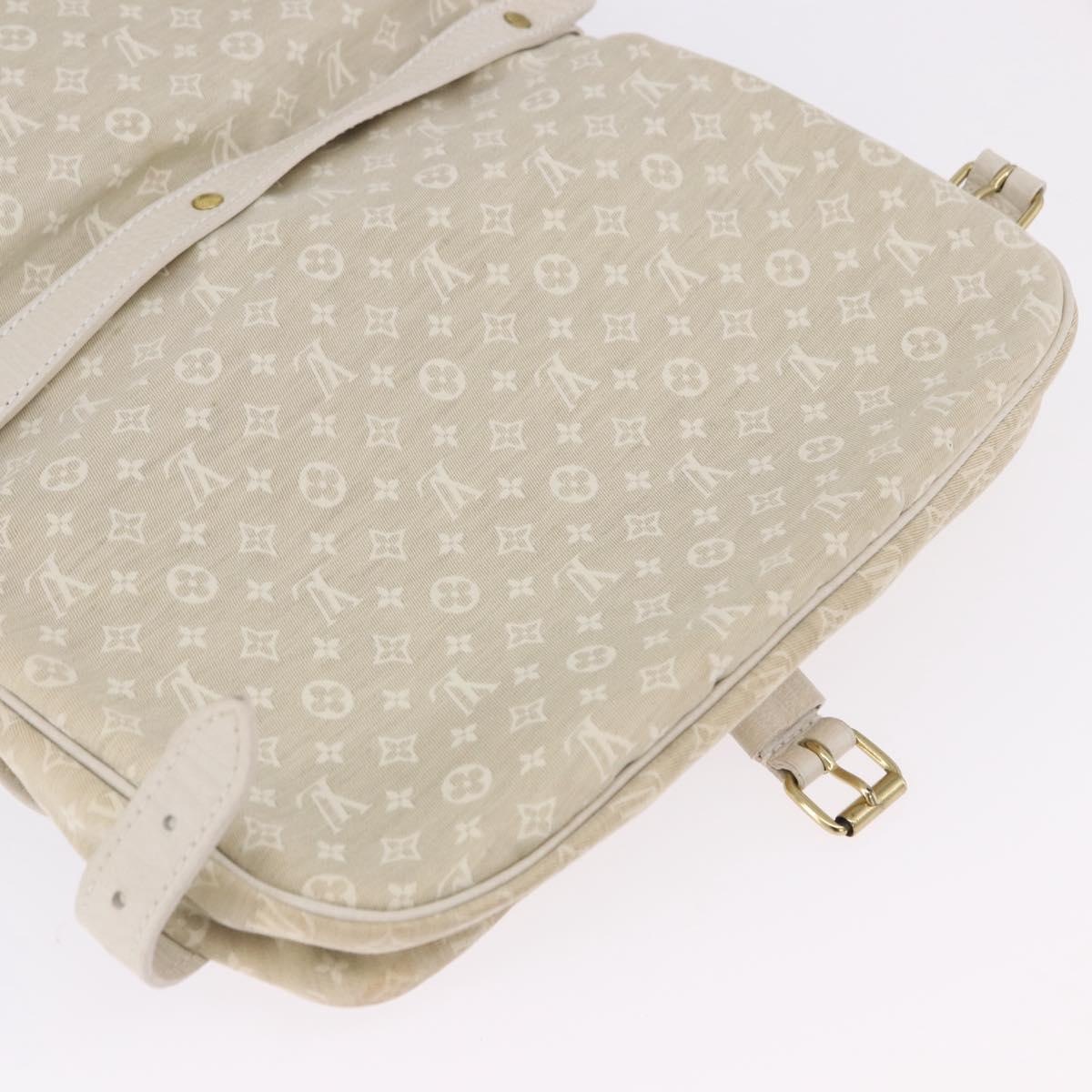 LOUIS VUITTON Monogram Mini Lin Saumur 30 Bag Ivory Dunne M95314 LV Auth ep15678