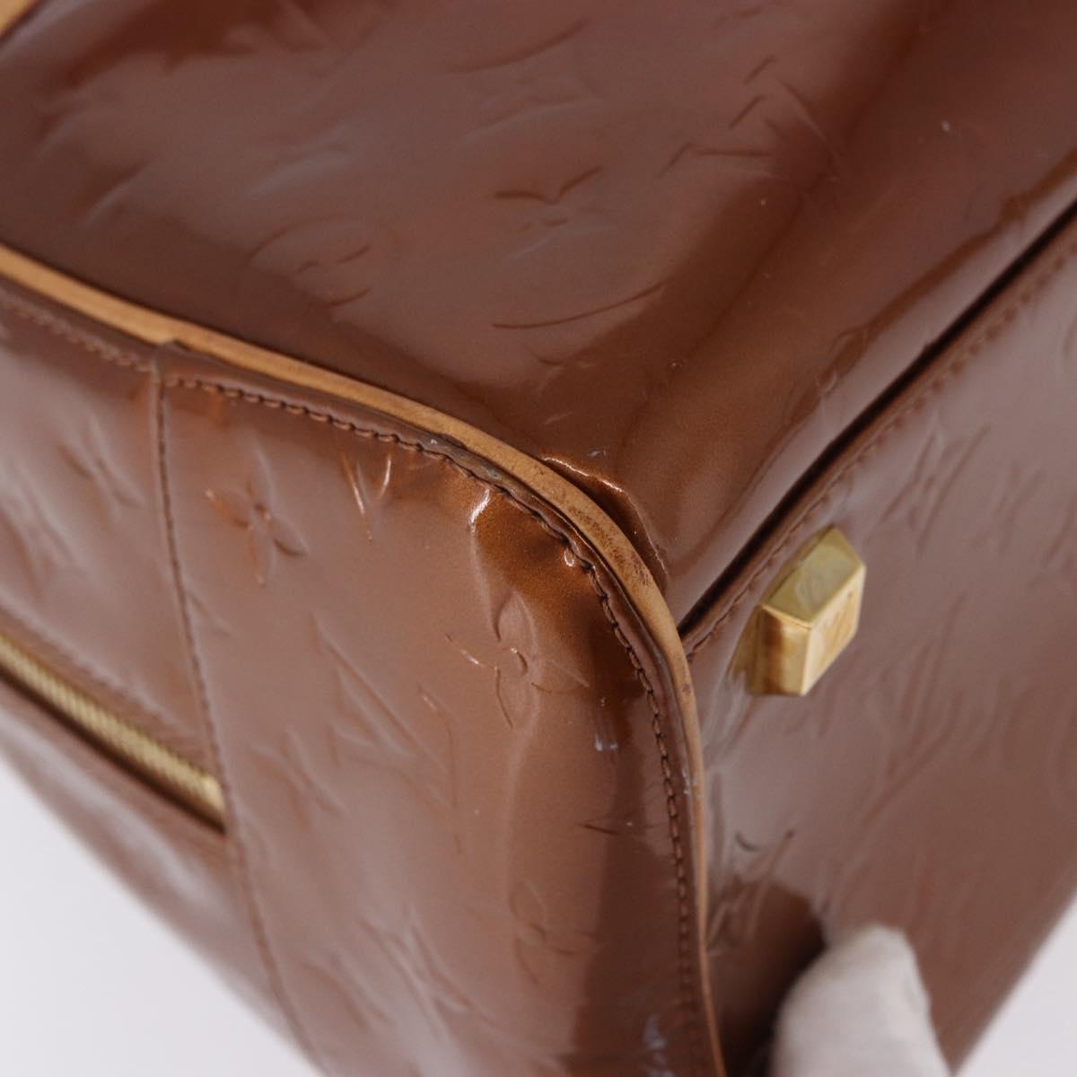 LOUIS VUITTON Monogram Vernis Tompkins Square Bag Bronze M91103 LV Auth ep15680