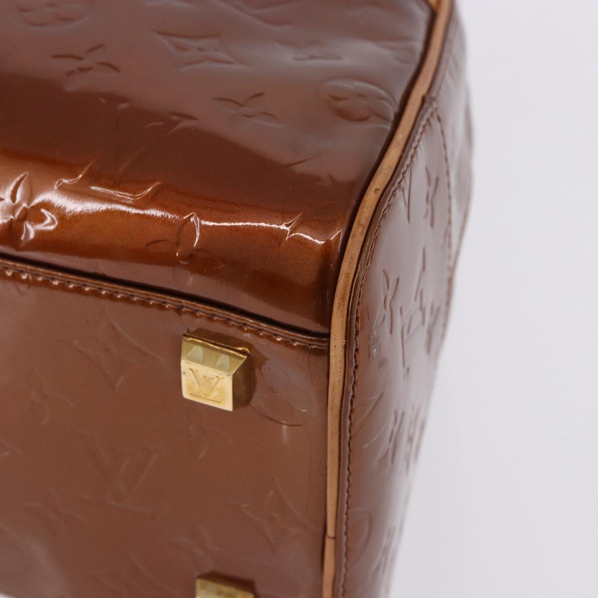 LOUIS VUITTON Monogram Vernis Tompkins Square Bag Bronze M91103 LV Auth ep15680
