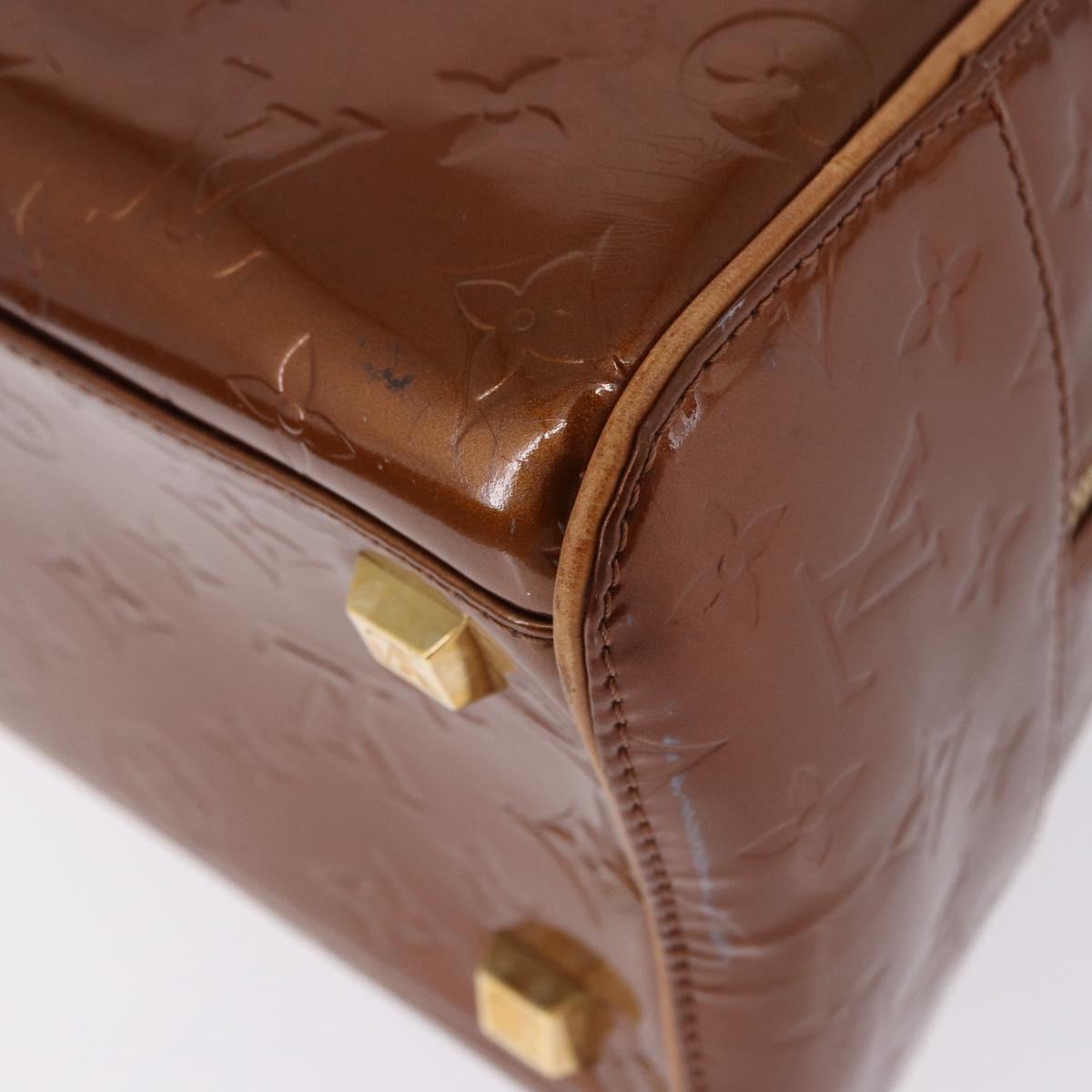 LOUIS VUITTON Monogram Vernis Tompkins Square Bag Bronze M91103 LV Auth ep15680