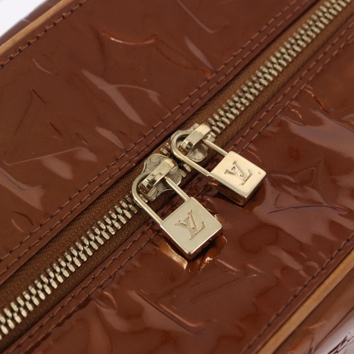 LOUIS VUITTON Monogram Vernis Tompkins Square Bag Bronze M91103 LV Auth ep15680