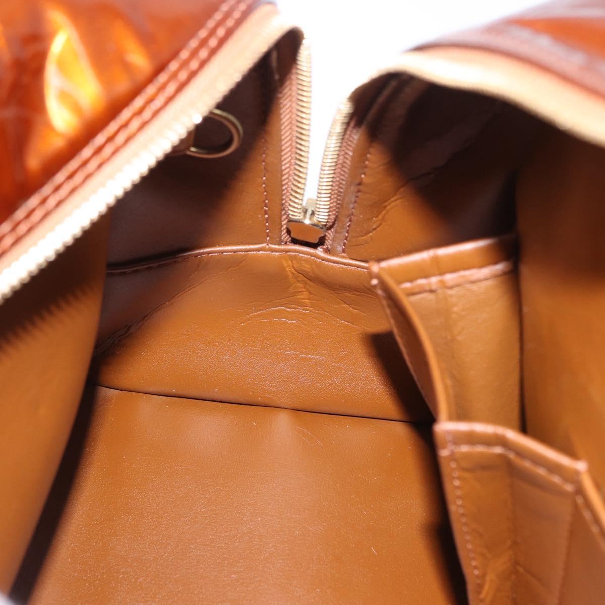 LOUIS VUITTON Monogram Vernis Tompkins Square Bag Bronze M91103 LV Auth ep15680