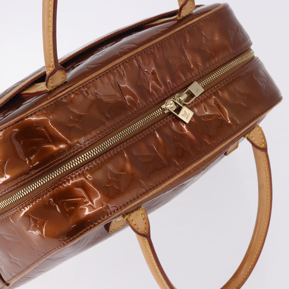 LOUIS VUITTON Monogram Vernis Tompkins Square Bag Bronze M91103 LV Auth ep15680