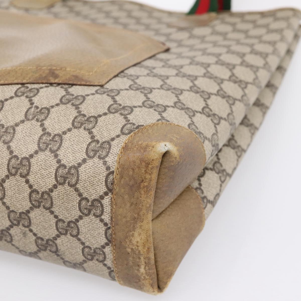 GUCCI GG Supreme Tote Bag PVC Leather Beige 47 02 4120 Auth ep15688