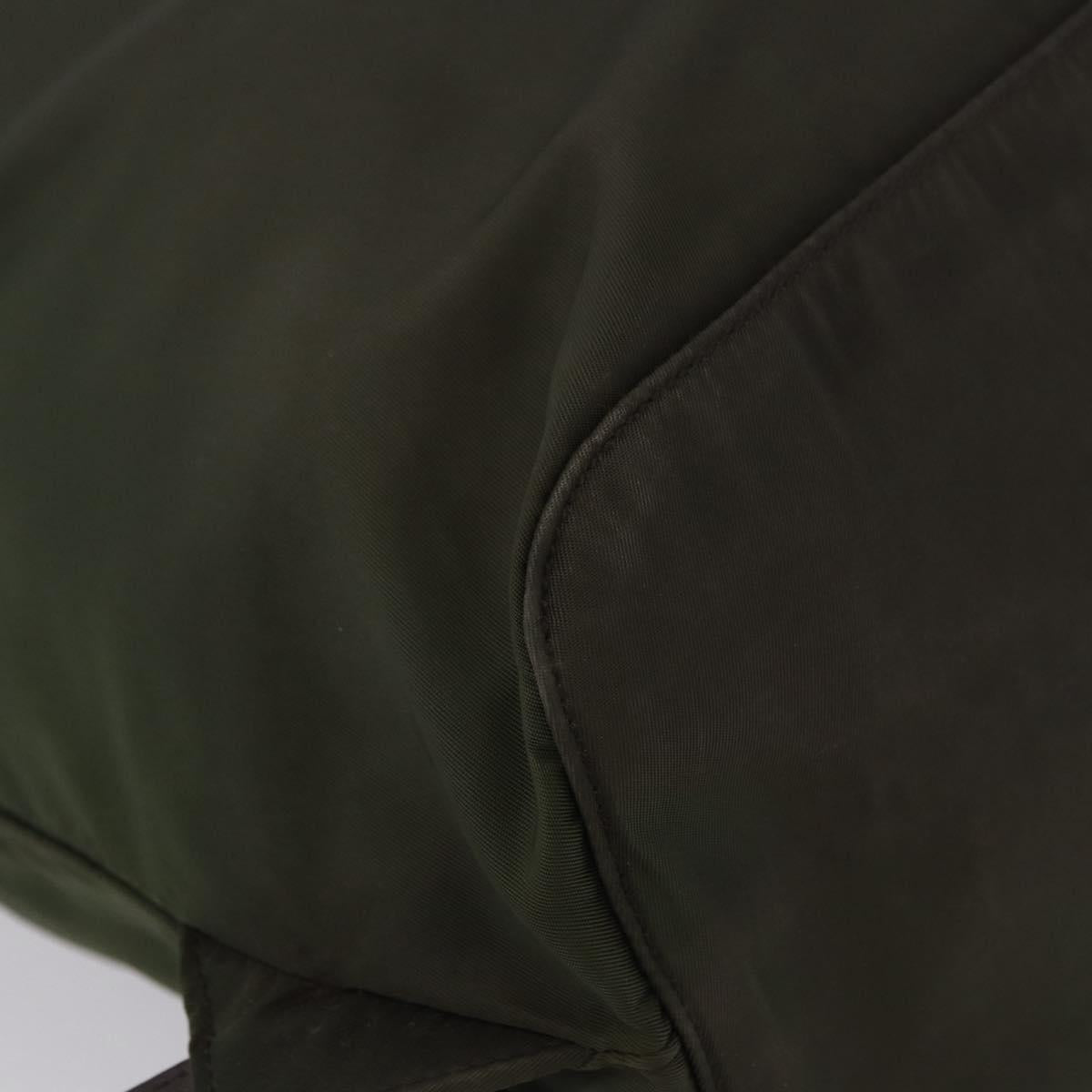 PRADA Backpack Nylon Green Silver Auth ep15691