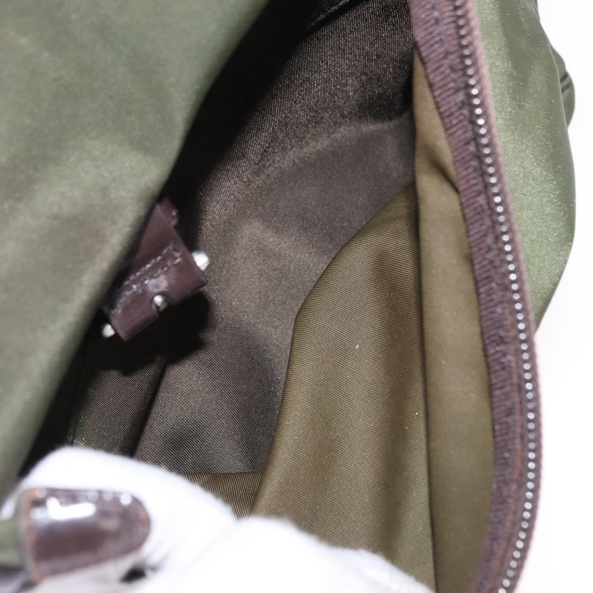 PRADA Backpack Nylon Green Silver Auth ep15691