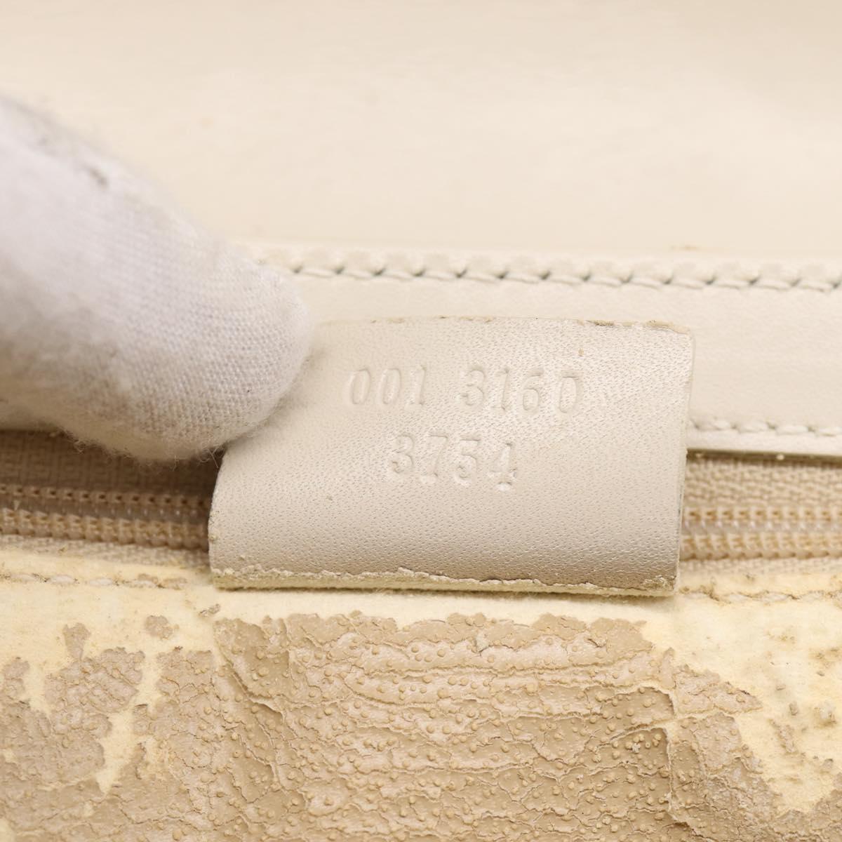 GUCCI Hand Bag Leather White Silver 001 3160 Auth ep15692