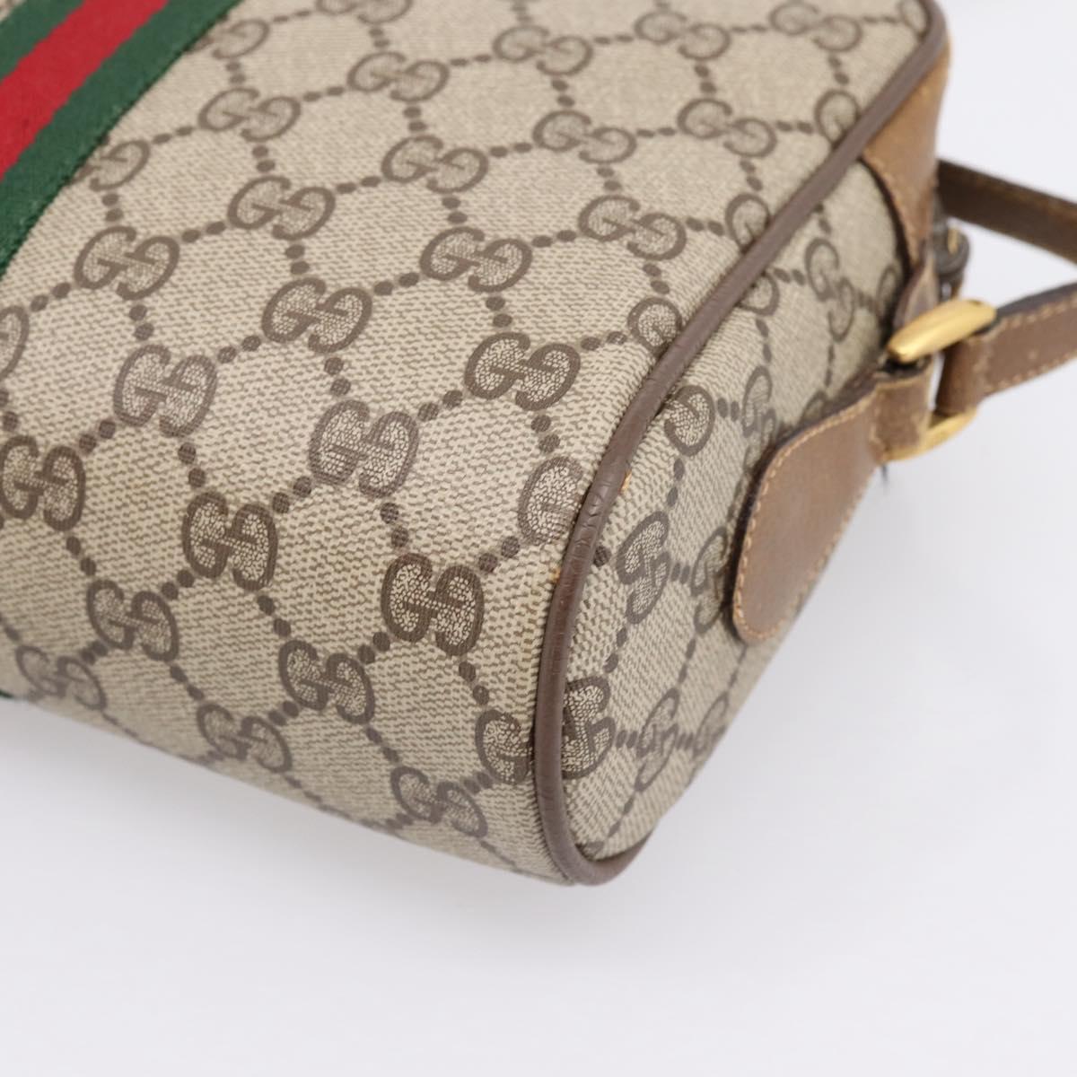 GUCCI GG Supreme Web Sherry Line Shoulder Bag PVC Beige 56 02 004 Auth ep15694