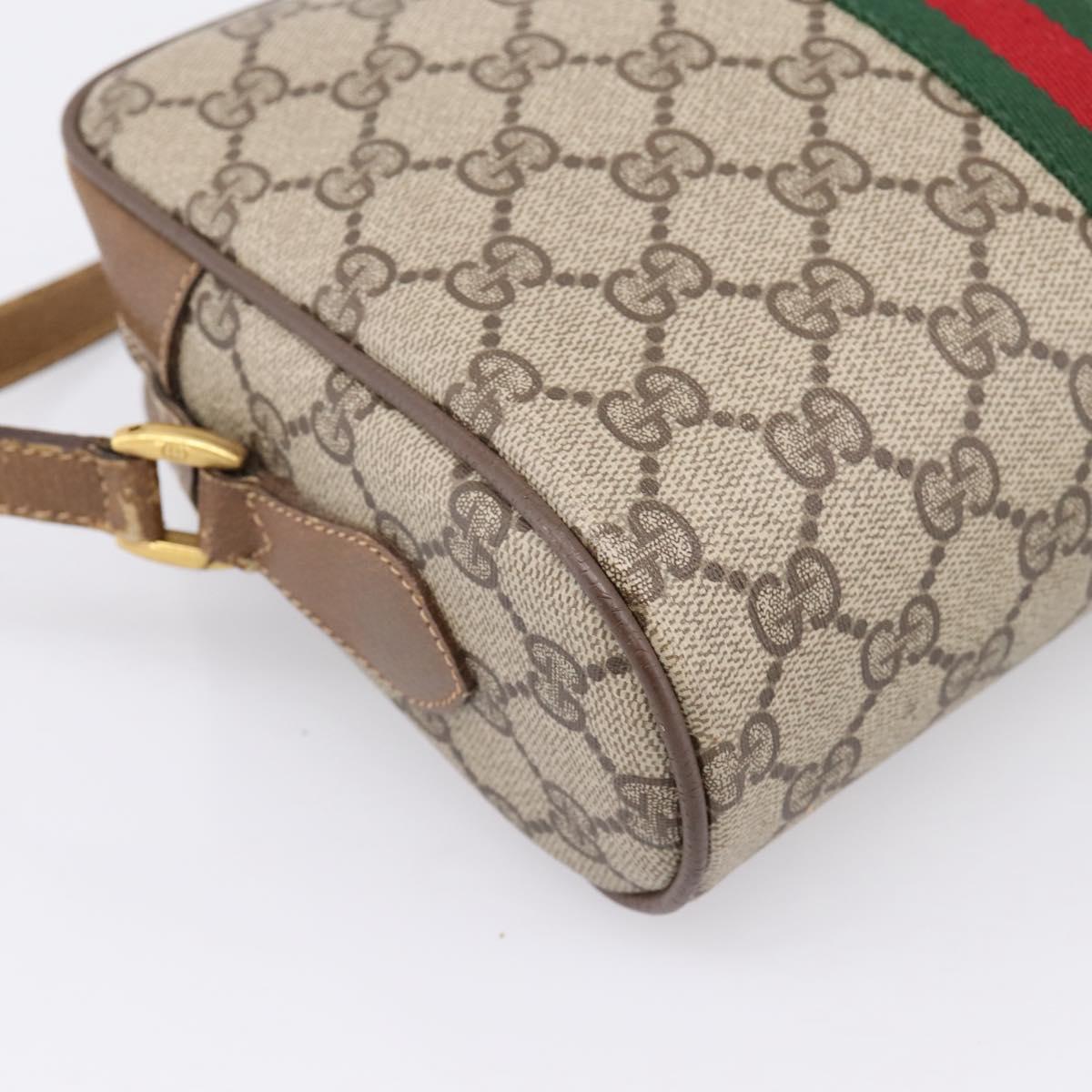 GUCCI GG Supreme Web Sherry Line Shoulder Bag PVC Beige 56 02 004 Auth ep15694