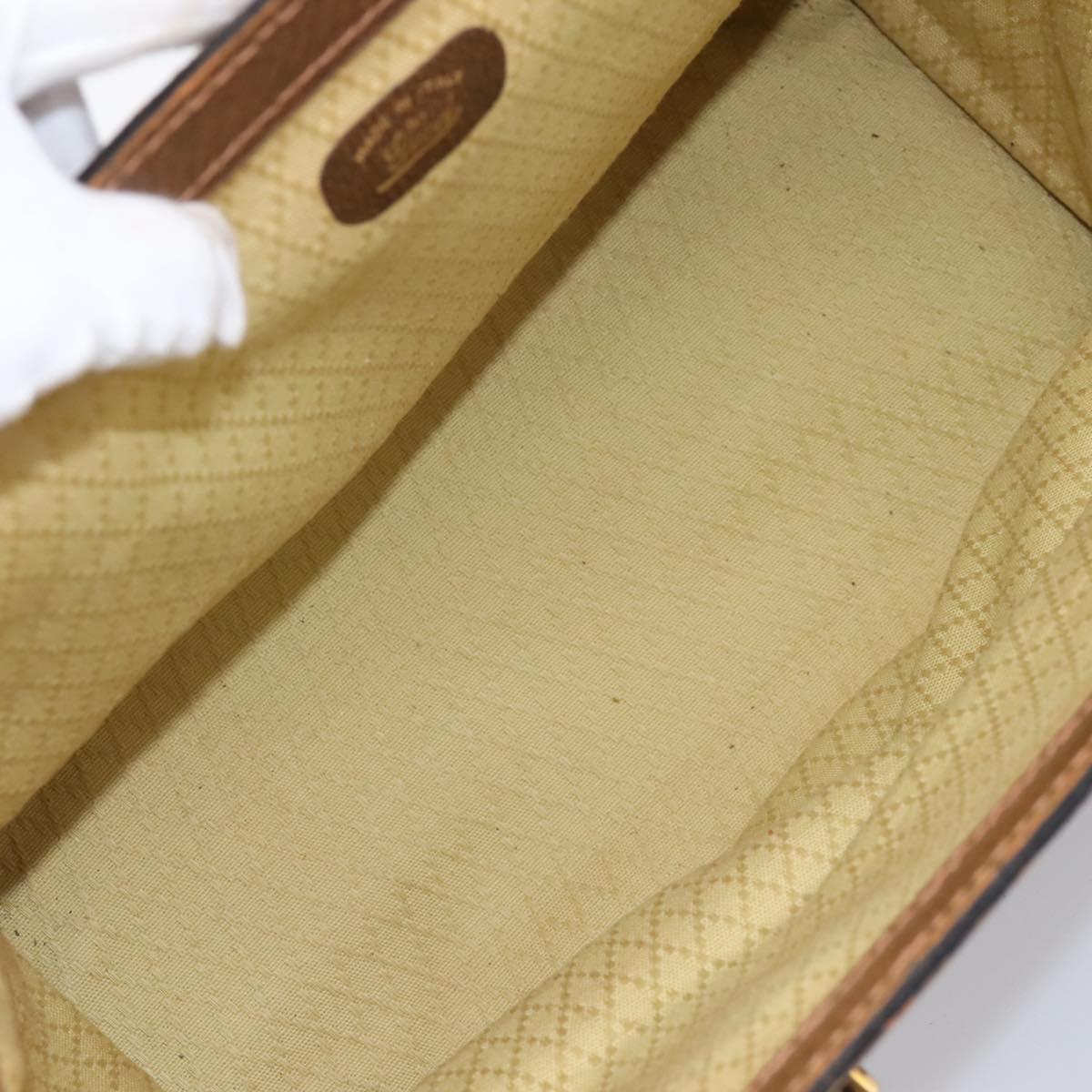 GUCCI Hand Bag Suede Brown Gold Tone Auth ep15706