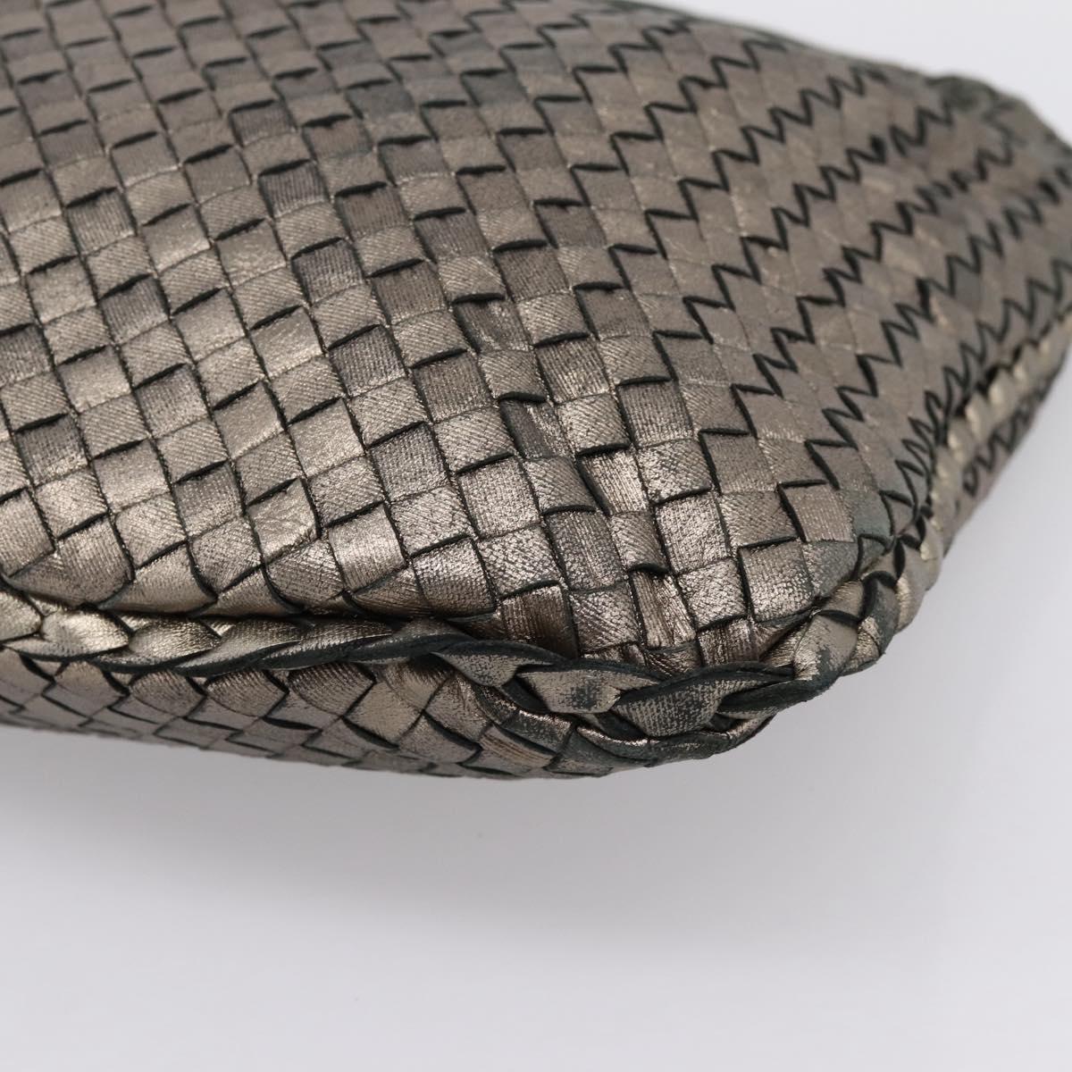 BOTTEGA VENETA INTRECCIATO Hobo Shoulder Bag Leather Gold 115653 Auth ep15710