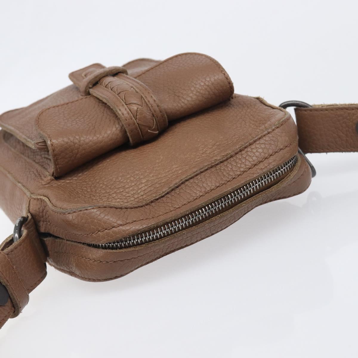 BOTTEGA VENETA Shoulder Bag Leather Brown 145152 Auth ep15711
