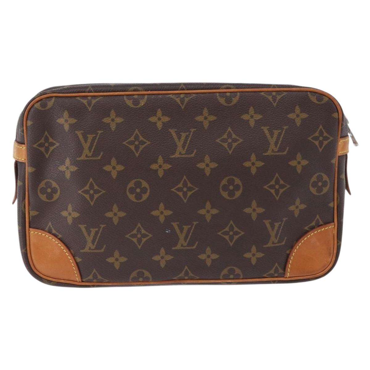 LOUIS VUITTON Monogram Compiegne 28 Clutch Bag M51845 LV Auth ep15714