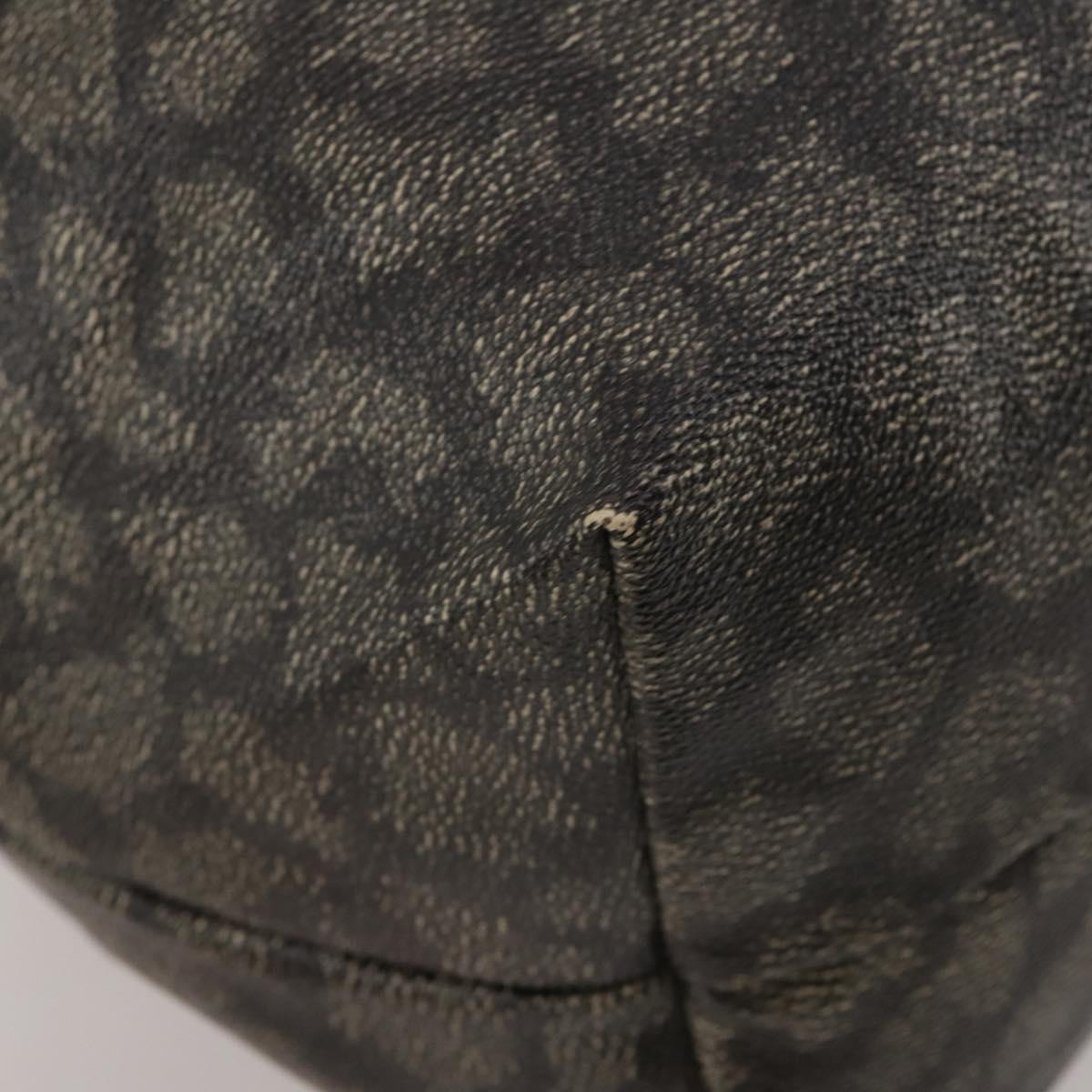 SAINT LAURENT Boston Bag PVC Leather Gray Beige Auth ep15716