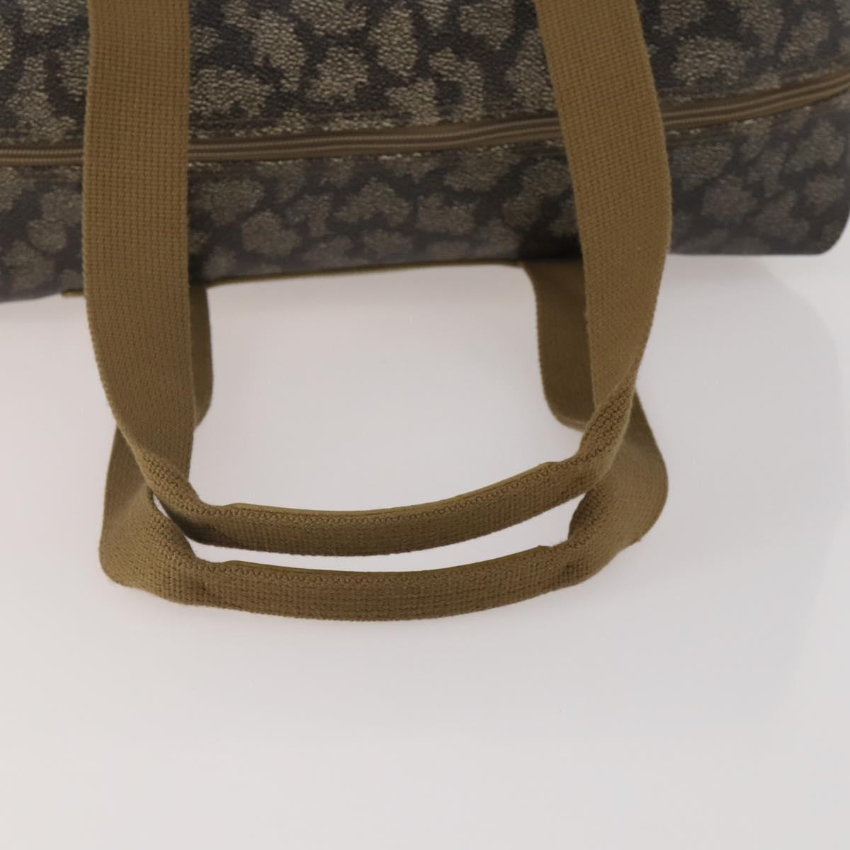 SAINT LAURENT Boston Bag PVC Leather Gray Beige Auth ep15716