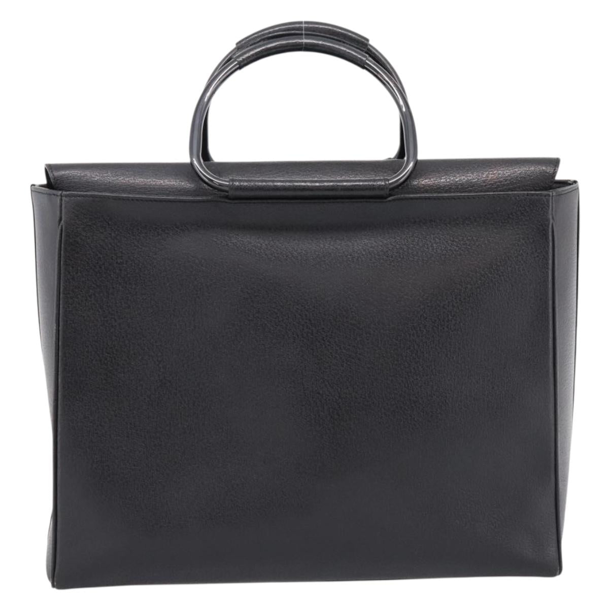 GUCCI Hand Bag Leather Black Silver 002 3754 1313 Auth ep15717