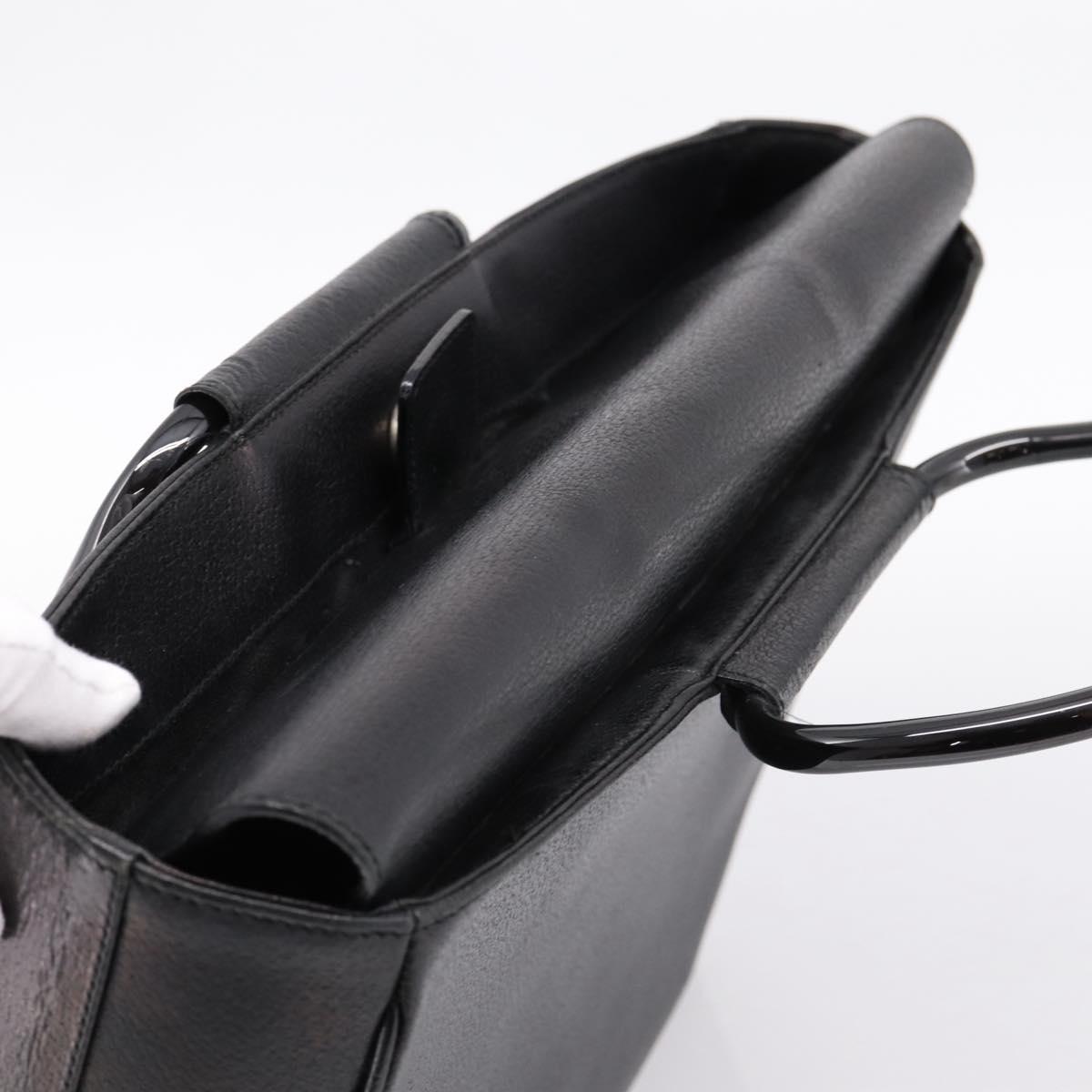 GUCCI Hand Bag Leather Black Silver 002 3754 1313 Auth ep15717