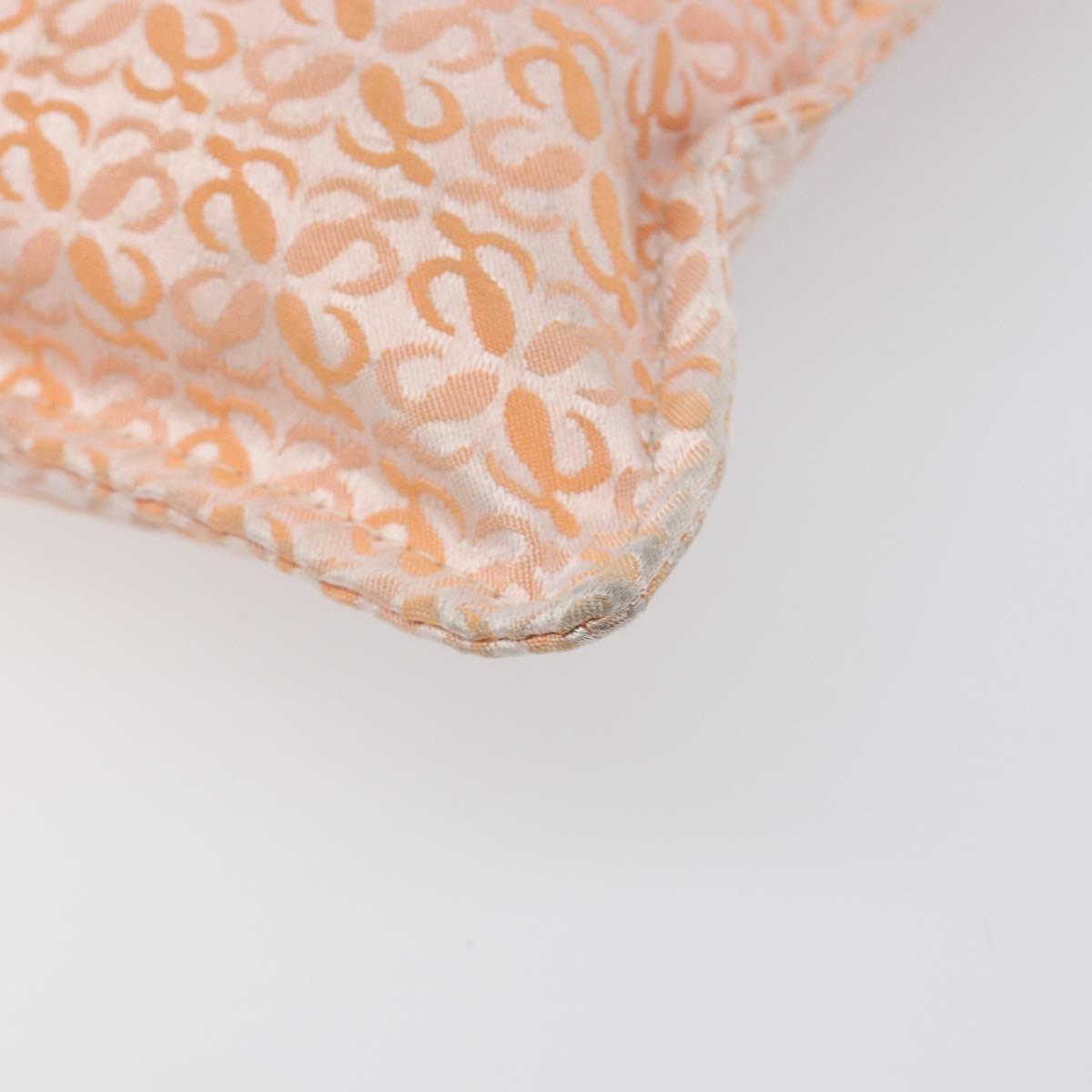 LOEWE anagram Tote Bag Canvas Orange Gold Tone Auth ep15720