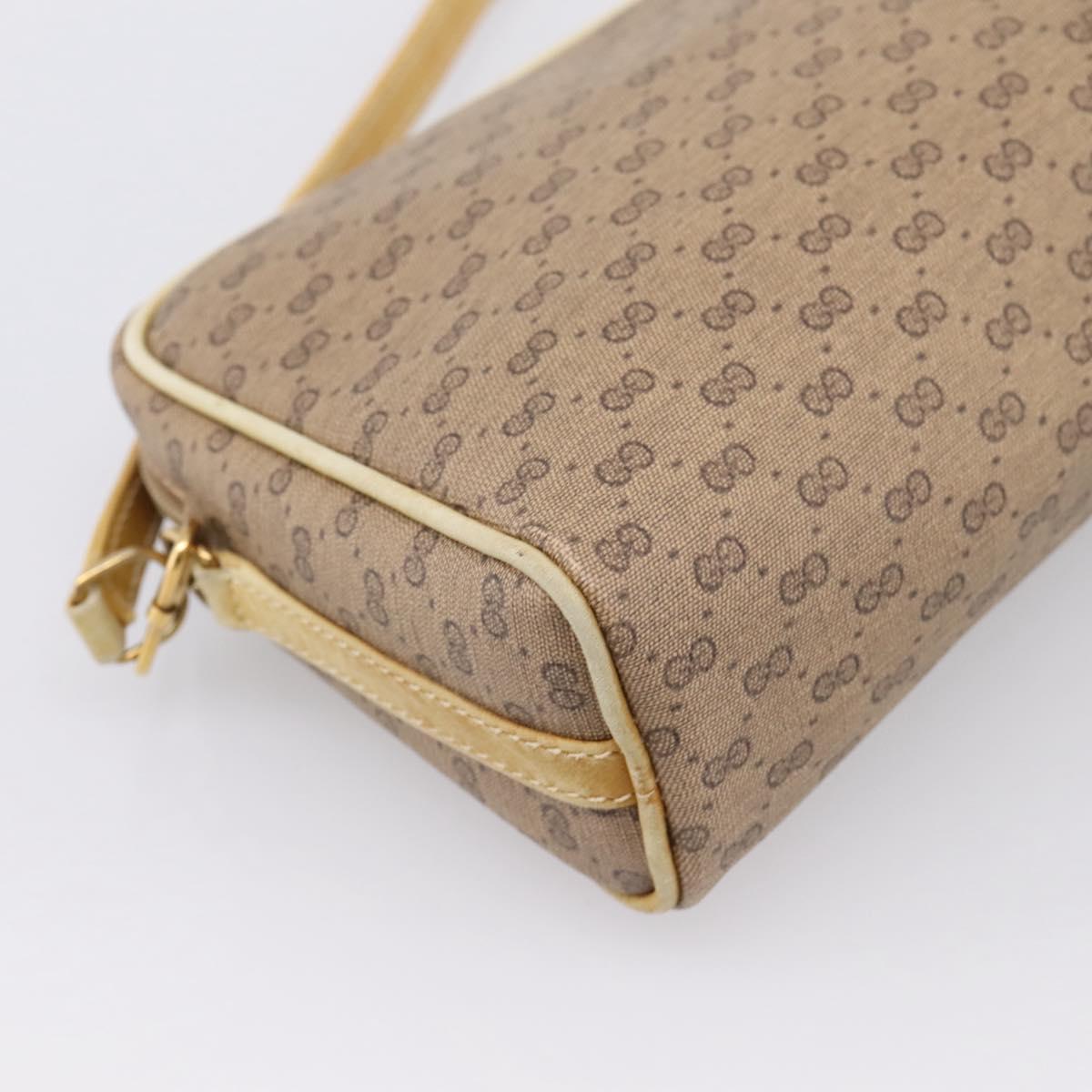 GUCCI Micro GG Shoulder Bag PVC Leather Beige Gold Tone 007 87 0012 Auth ep15721