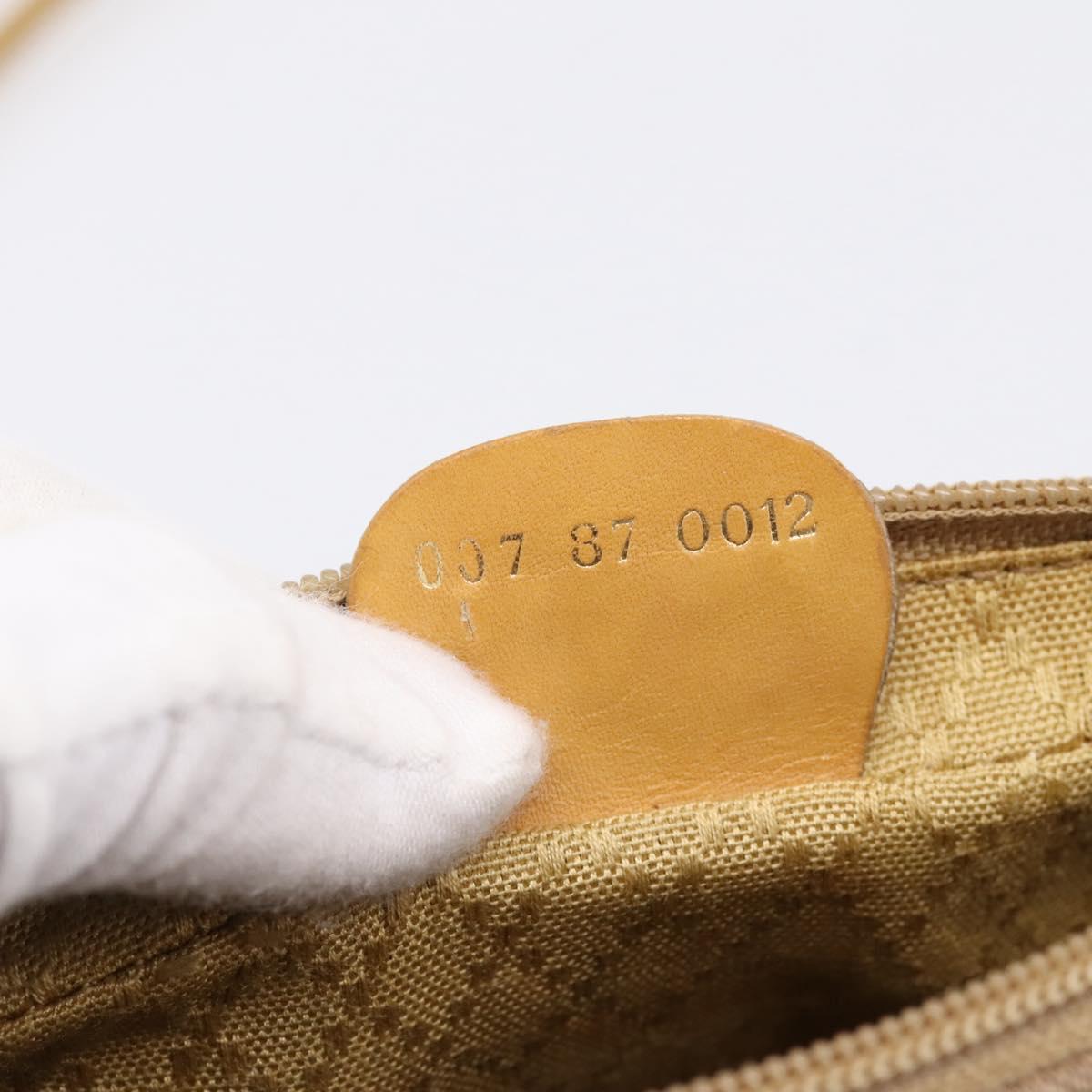 GUCCI Micro GG Shoulder Bag PVC Leather Beige Gold Tone 007 87 0012 Auth ep15721
