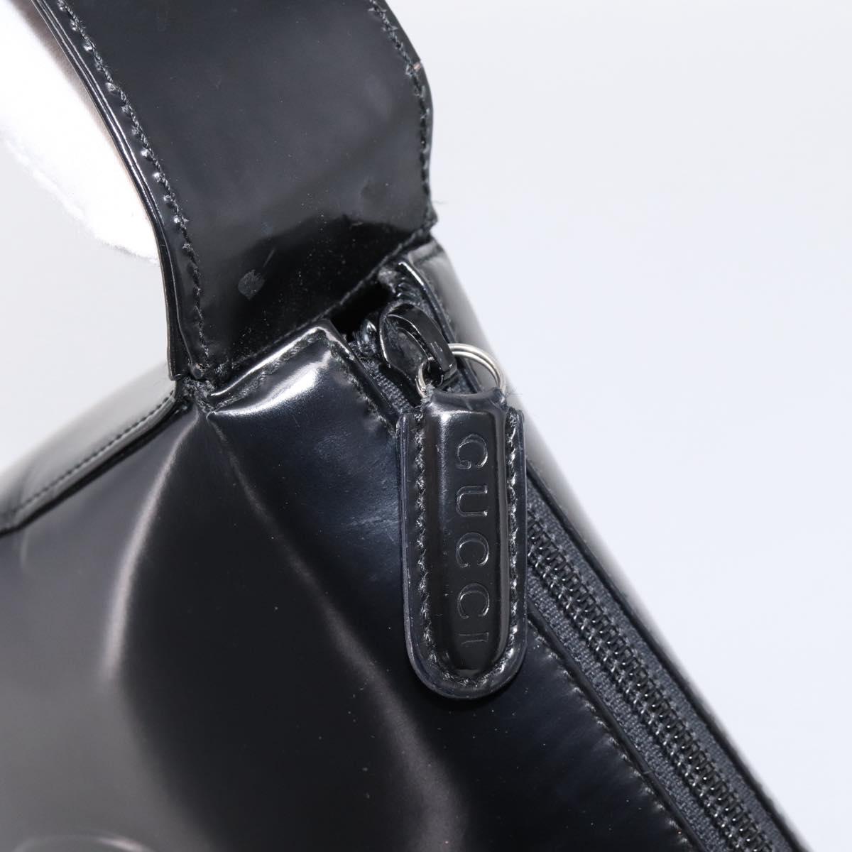 GUCCI Shoulder Bag patent Black 007 2113 0250 Auth ep15722