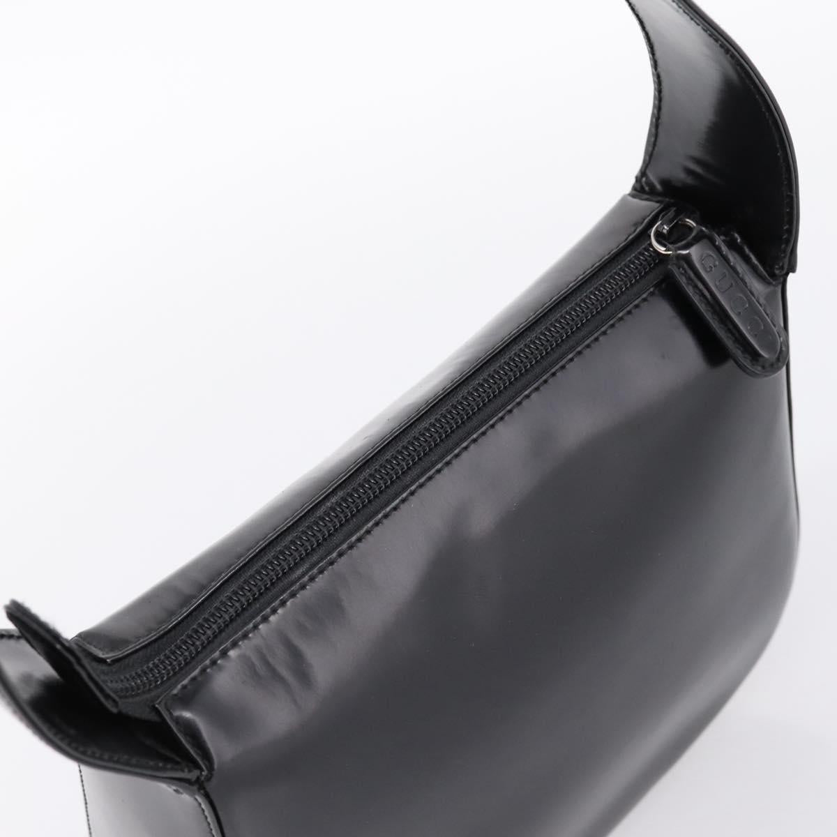 GUCCI Shoulder Bag patent Black 007 2113 0250 Auth ep15722