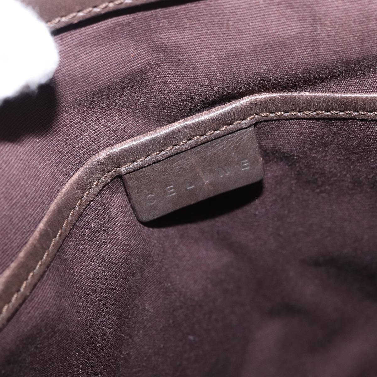 CELINE C Macadam Hand Bag Suede Brown Gold Tone Auth ep15724