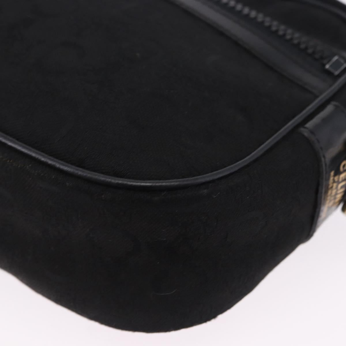 CELINE C Saluki Shoulder Bag Canvas Black Gold Tone Auth ep15727