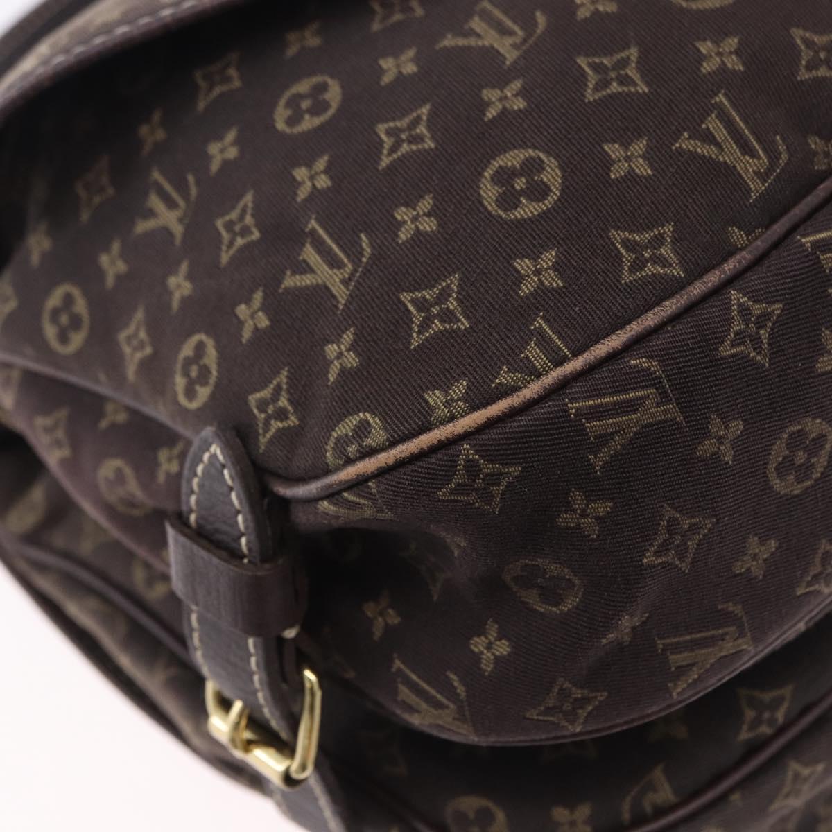 LOUIS VUITTON Monogram Mini Lin Saumur 30 Bag Brown Fuzan M95227 LV Auth ep15730