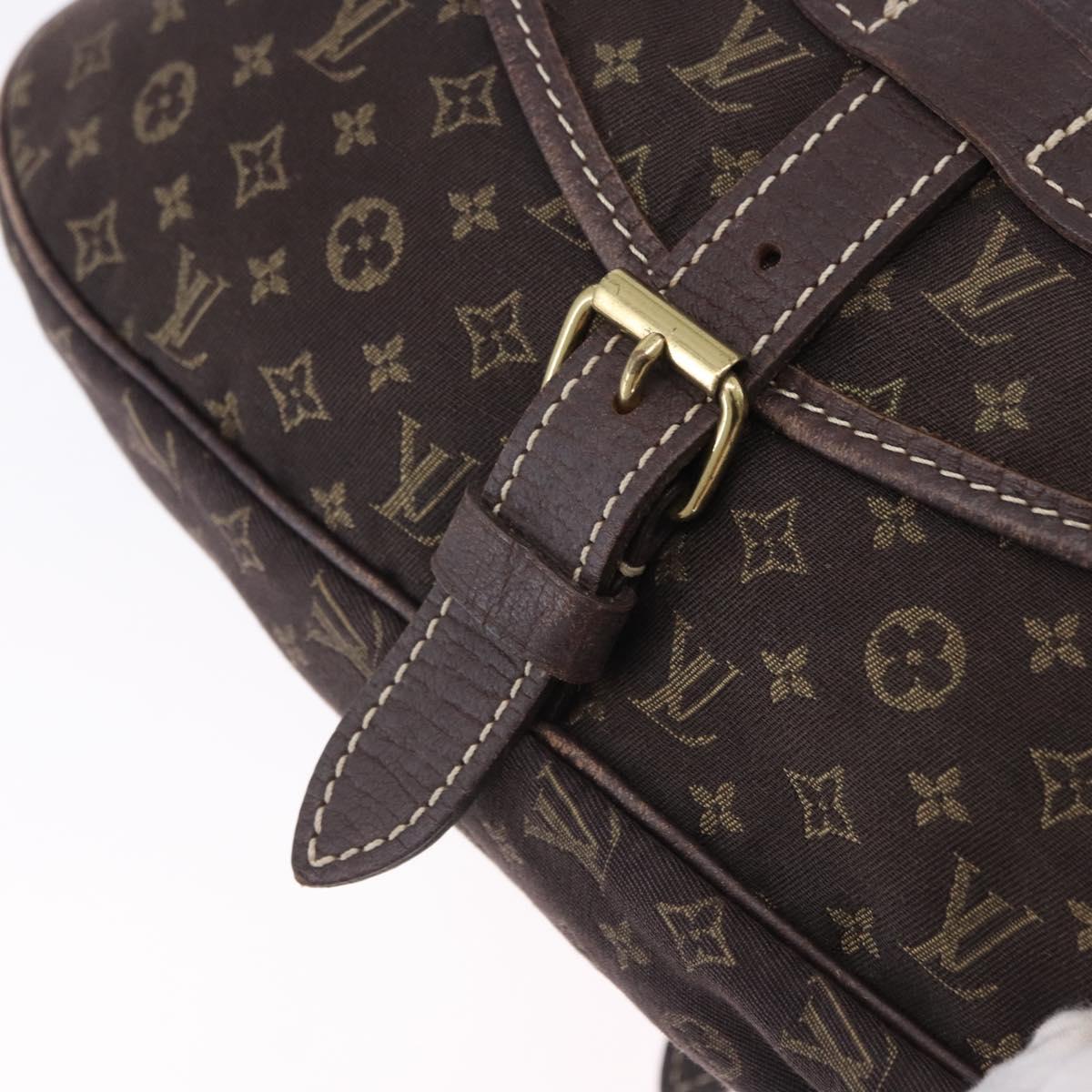 LOUIS VUITTON Monogram Mini Lin Saumur 30 Bag Brown Fuzan M95227 LV Auth ep15730