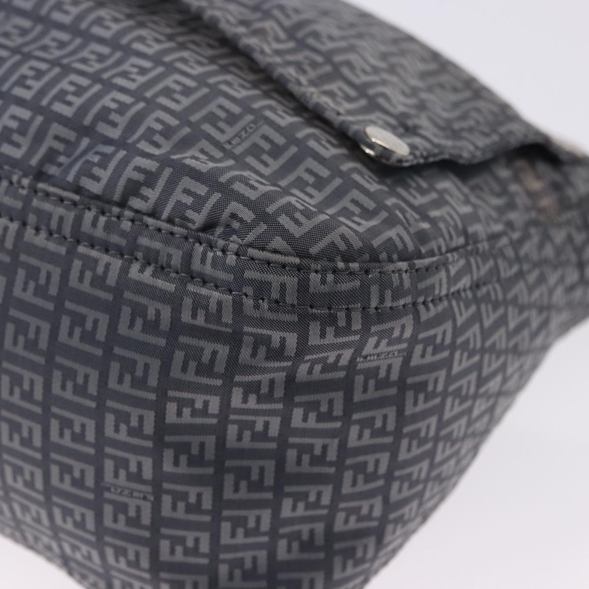 FENDI Zucchino Canvas Shoulder Bag Nylon Navy Silver 8BT166 Auth ep15741