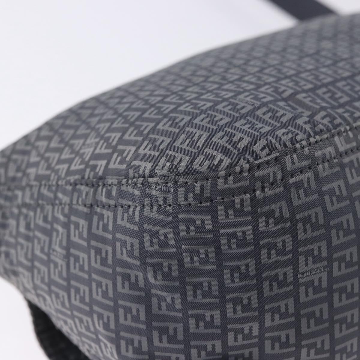 FENDI Zucchino Canvas Shoulder Bag Nylon Navy Silver 8BT166 Auth ep15741