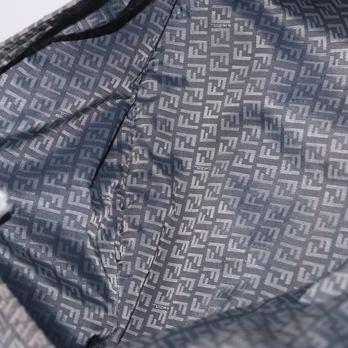 FENDI Zucchino Canvas Shoulder Bag Nylon Navy Silver 8BT166 Auth ep15741