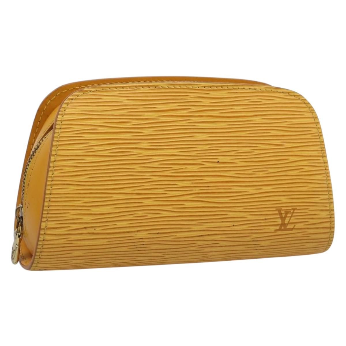 LOUIS VUITTON Epi Dauphine PM Pouch Yellow M48449 LV Auth ep15742
