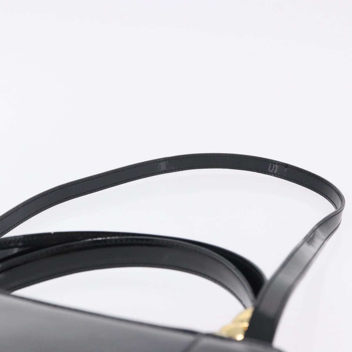 Christian Dior Maris Pearl Hand Bag Patent 2way Black Gold Tone Auth ep15753A
