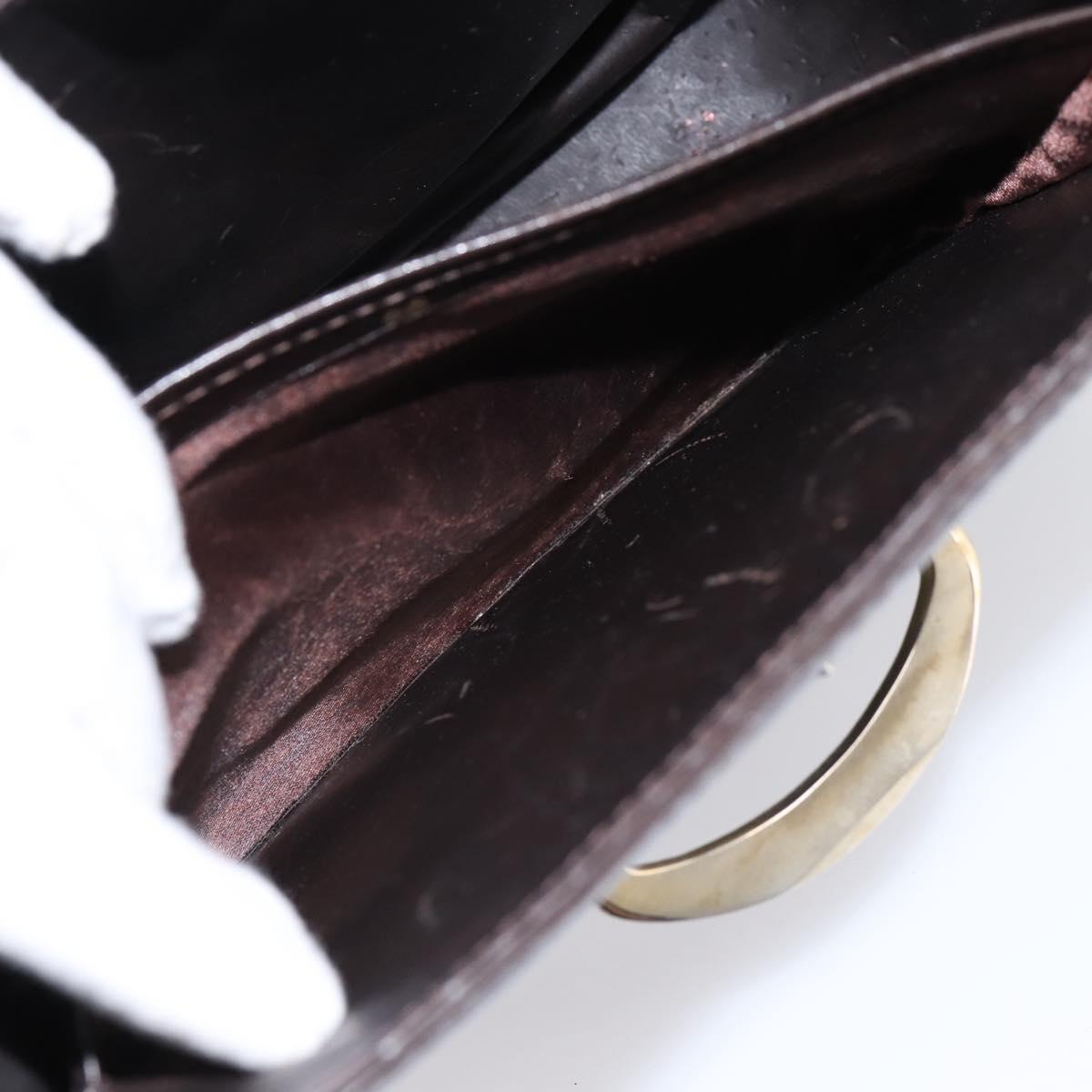 GUCCI Shoulder Bag Leather Brown Gold Tone Auth ep15755