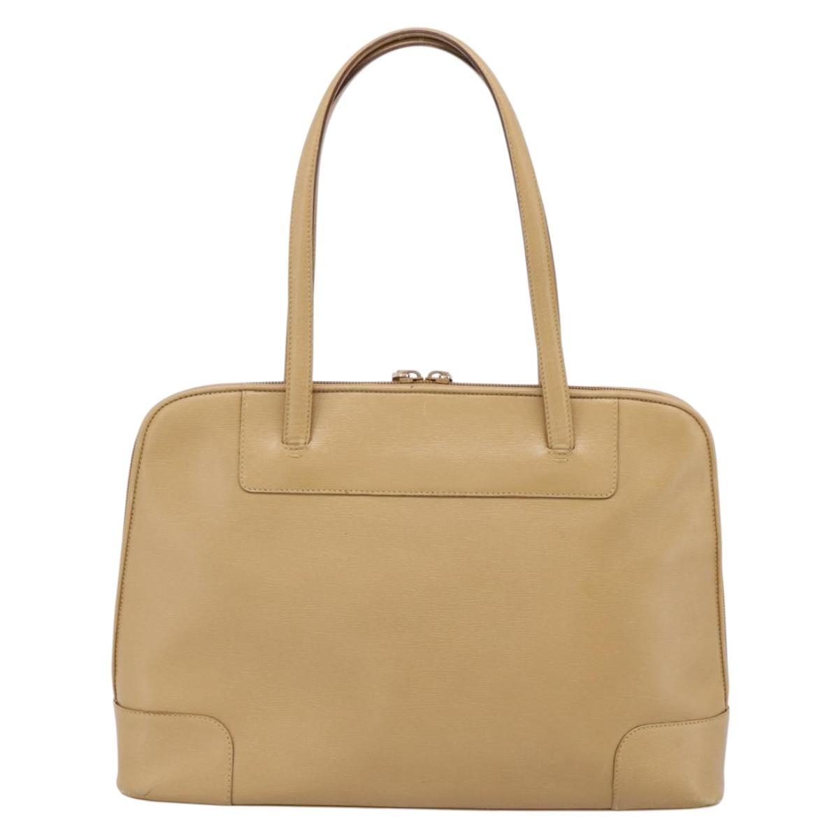 GUCCI Tote Bag Leather Beige Gold Tone 002 1122 2684 Auth ep15761